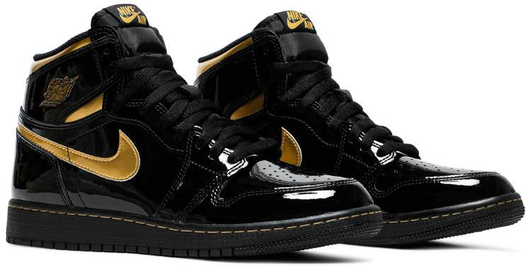 Air Jordan 1 Retro High OG Black Gold Patent’ 555088-032 Mattress Sneaker Store