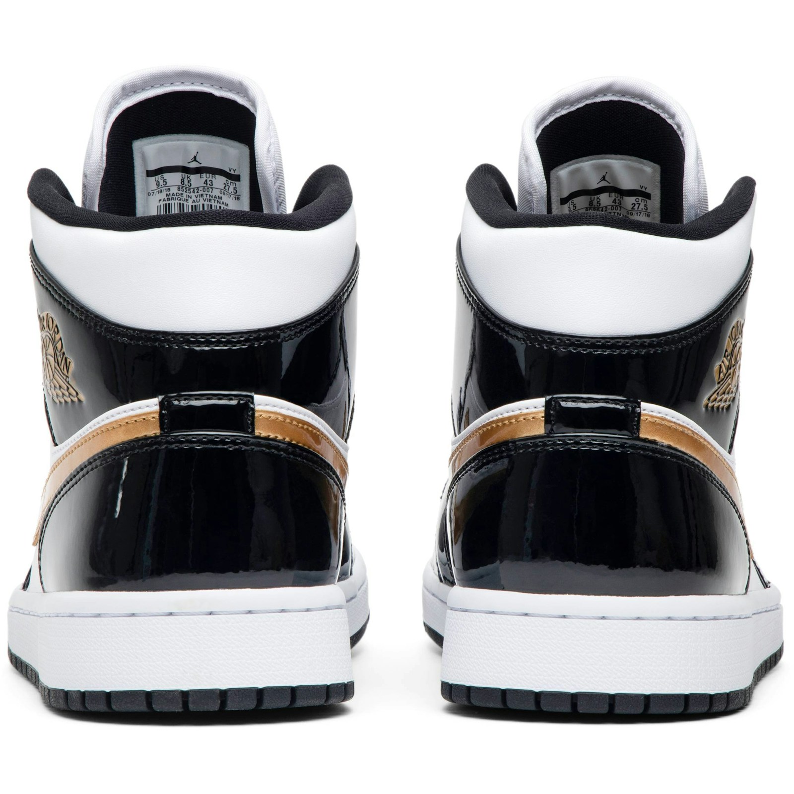 Air Jordan 1 Mid Patent ‘Black Gold’ 852542-007 Domahi store