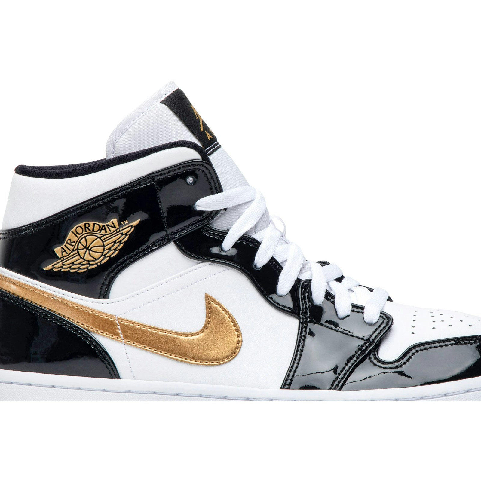 Air Jordan 1 Mid Patent ‘Black Gold’ 852542-007 Domahi store