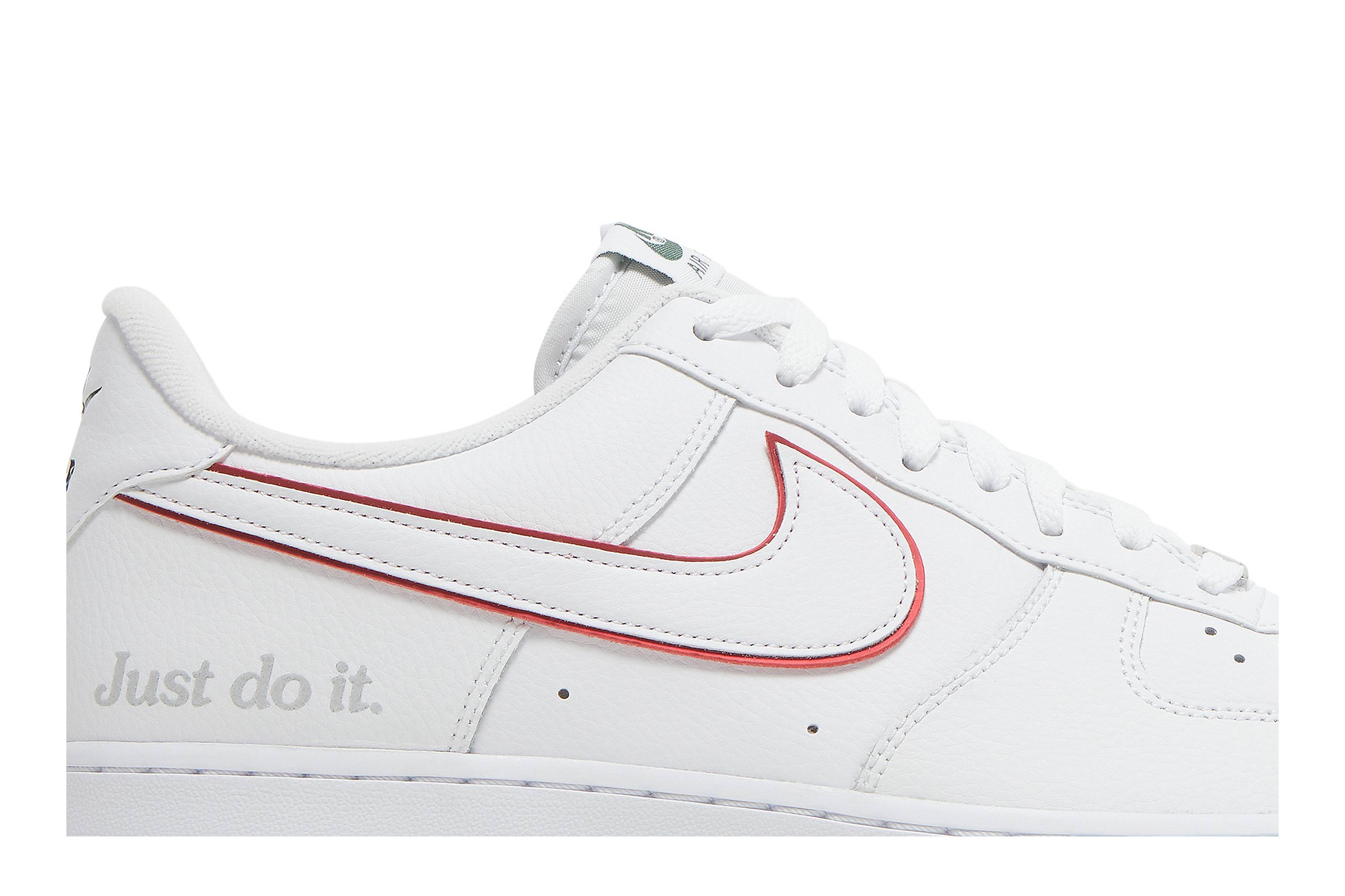 Nike Air Force 1 Low ‘Just Do It White Noble Green Metallic Silver University Red’ DQ0791-100 Domahi store
