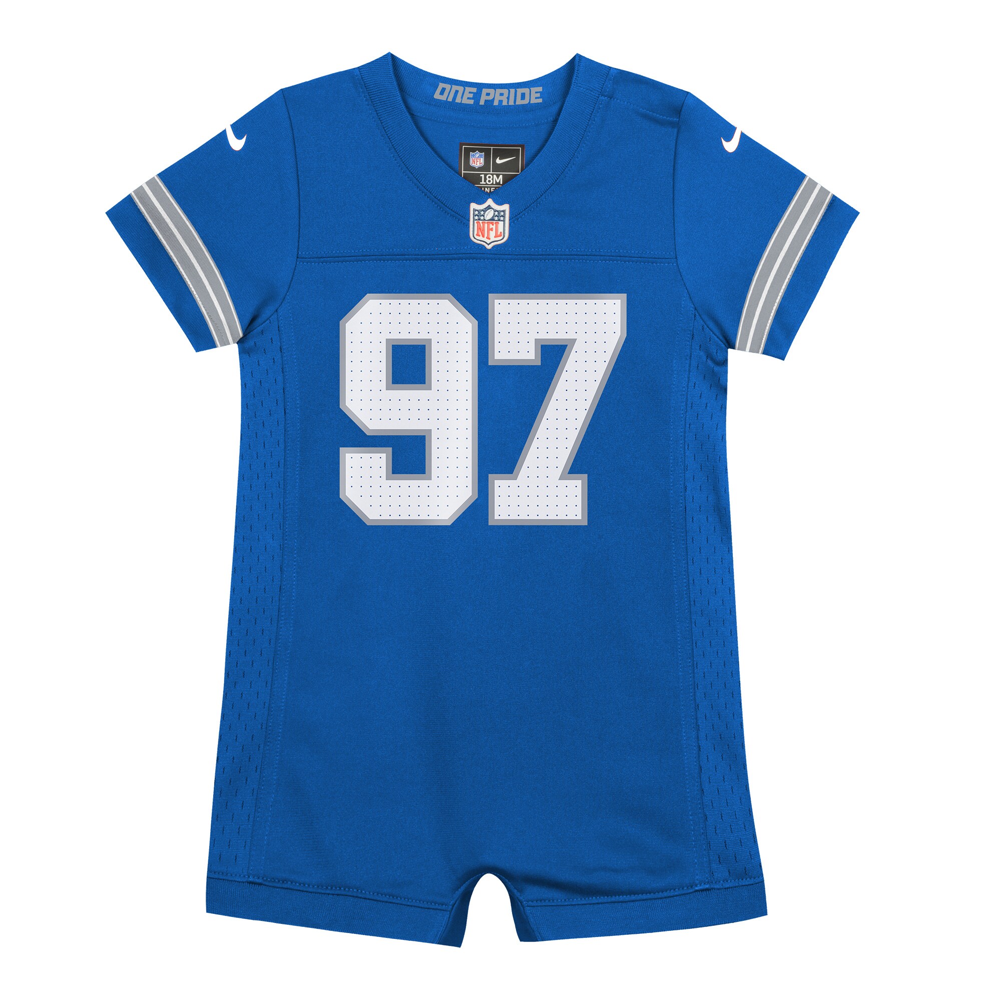 Aidan Hutchinson Detroit Lions Nike Newborn & Infant Game Romper Jersey – Blue Clowdercats