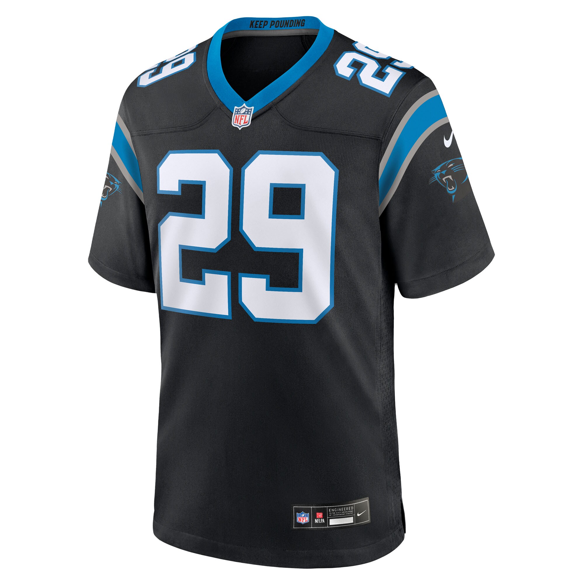 Akayleb Evans Carolina Panthers Nike Team Game Jersey – Black Clowdercats