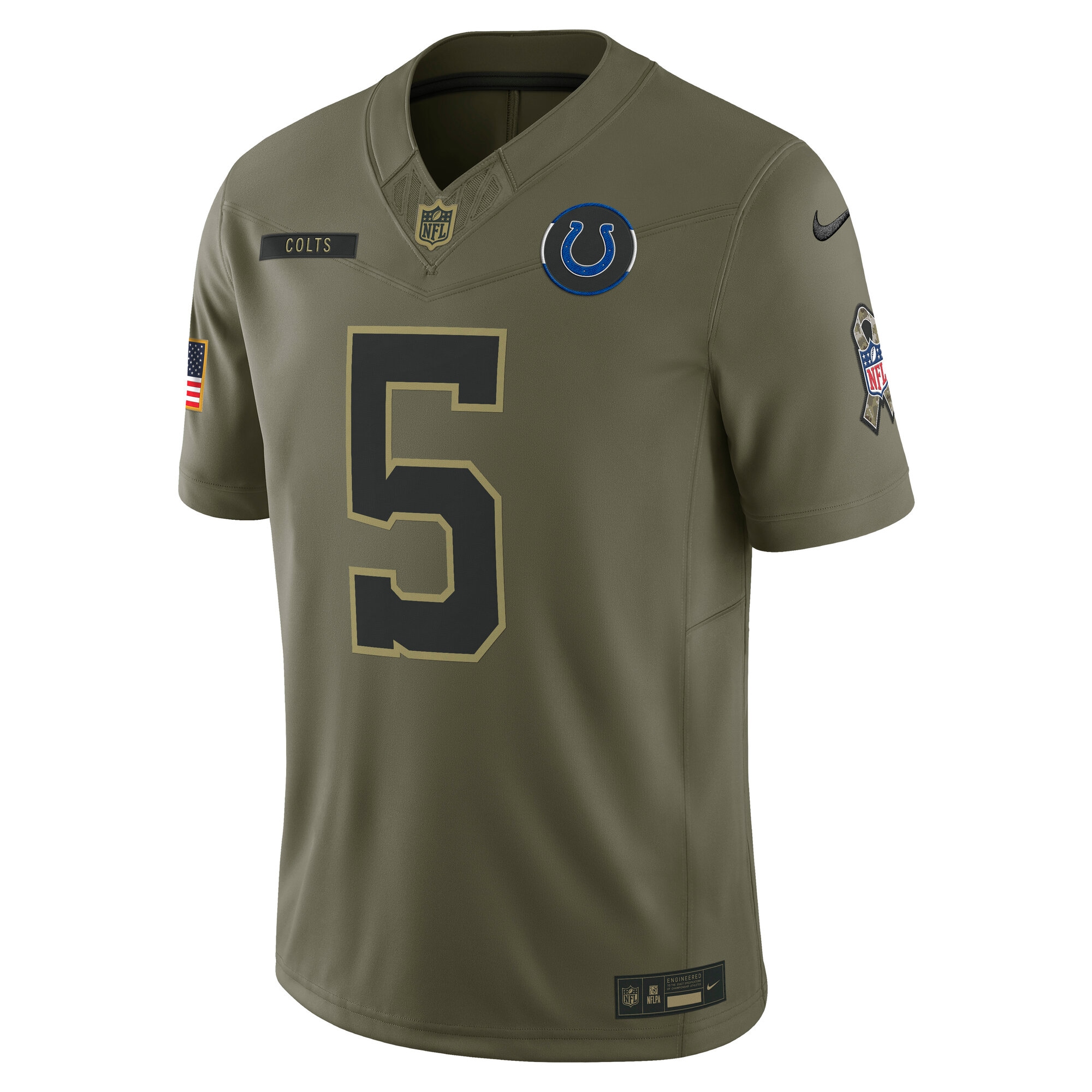Anthony Richardson Sr. Indianapolis Colts Nike 2025 Salute to Service Limited Jersey – Olive Clowdercats