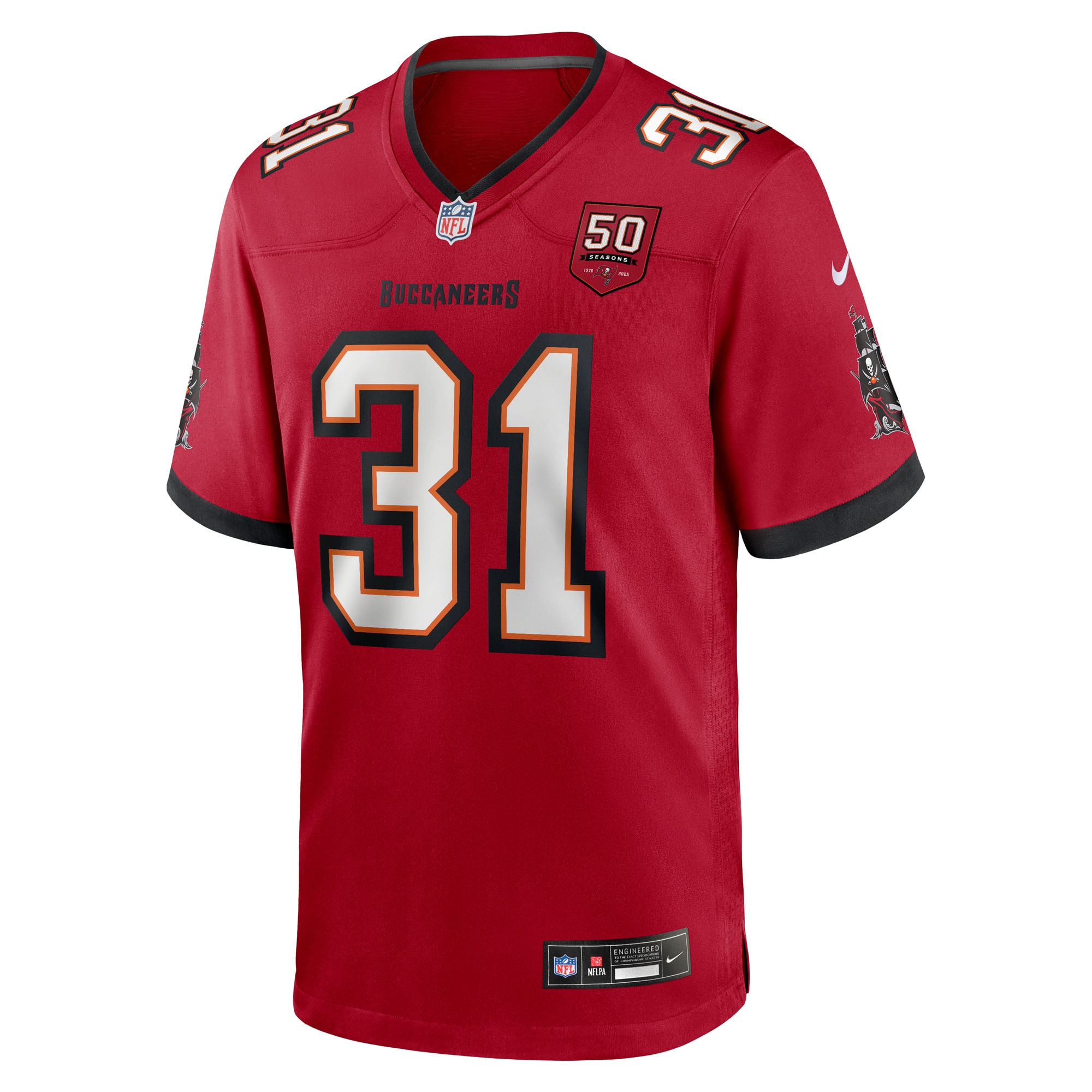 Antoine Winfield Jr. Tampa Bay Buccaneers Nike 50th Season Team Game Jersey – Red Clowdercats