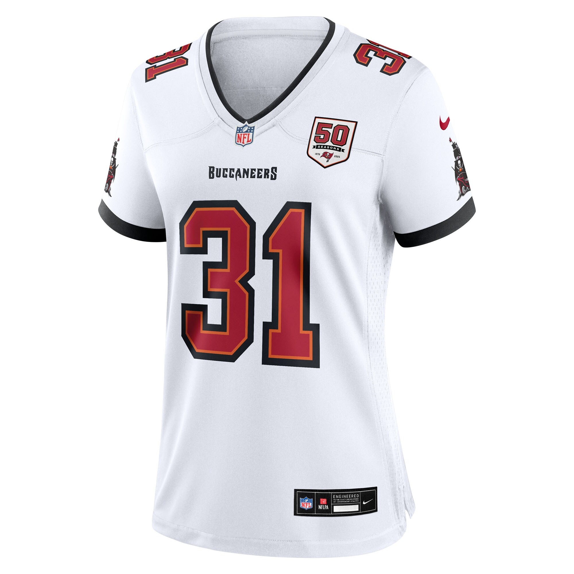 Antoine Winfield Jr. Tampa Bay Buccaneers Nike Women’s 50th Season Patch Game Jersey – White Clowdercats