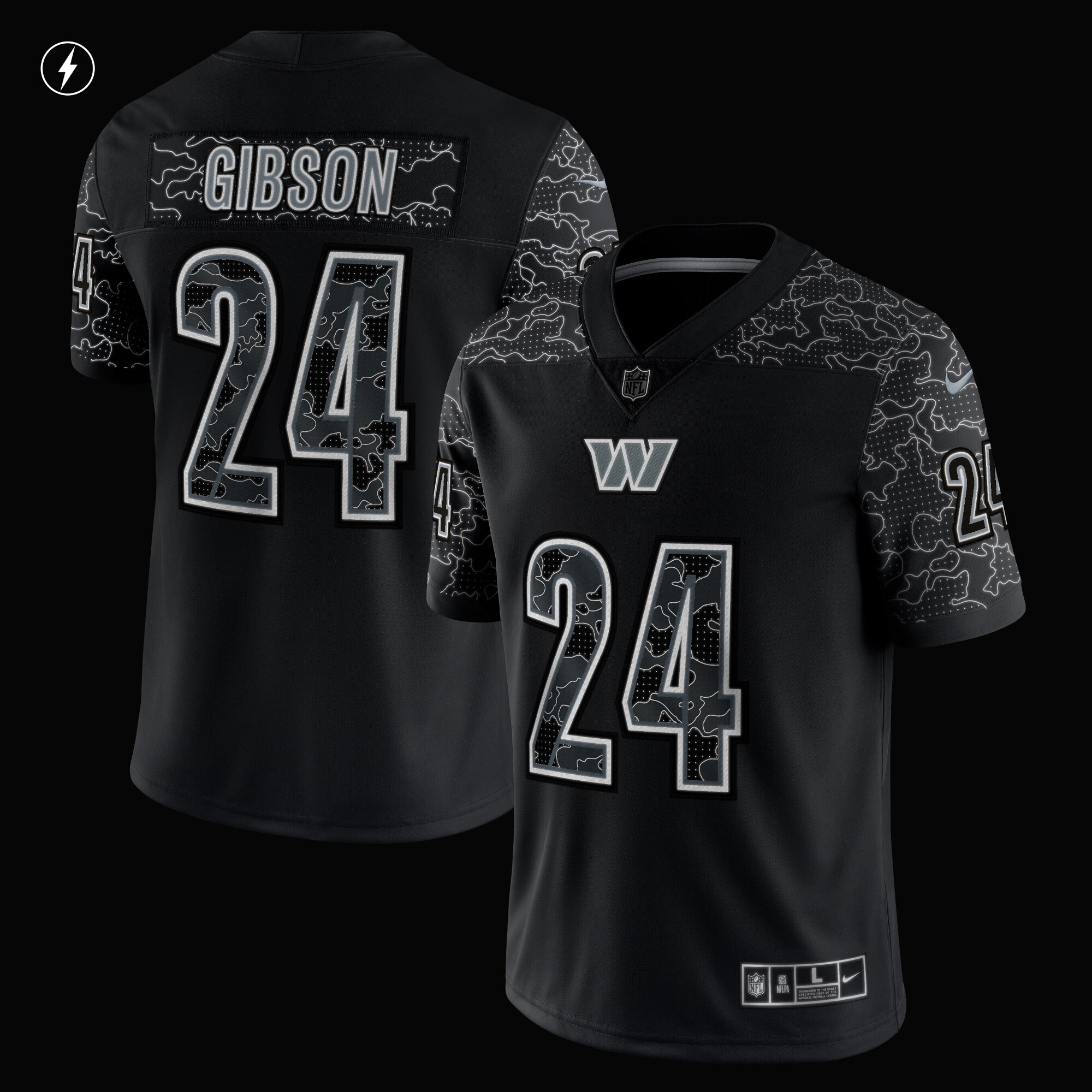 Antonio Gibson Washington Commanders Nike RFLCTV Limited Jersey – Black Clowdercats