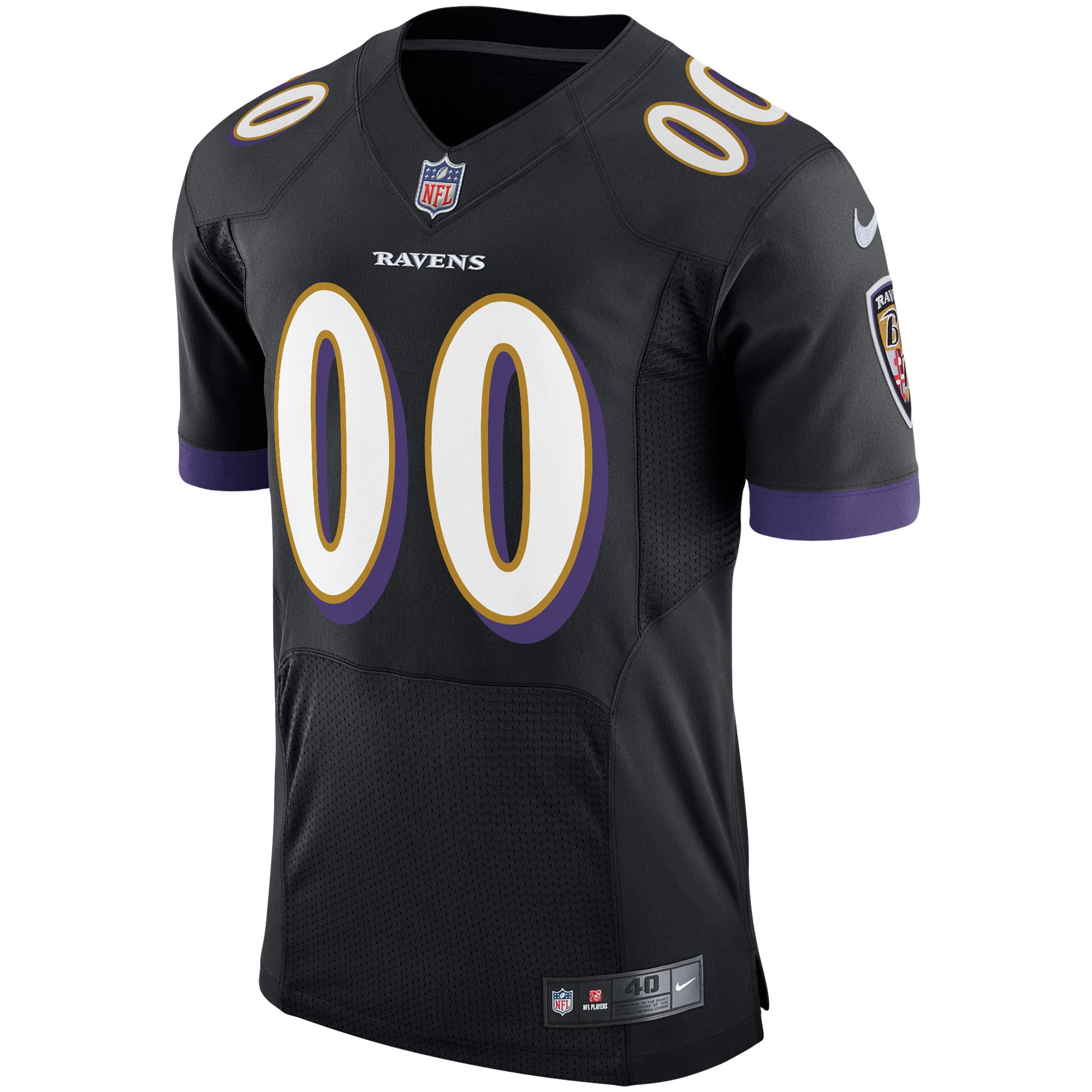 Baltimore Ravens Nike Speed Machine Elite Custom Jersey – Black Clowdercats