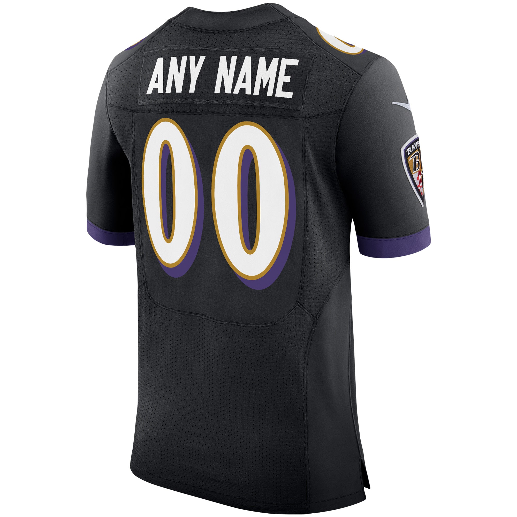 Baltimore Ravens Nike Speed Machine Elite Custom Jersey – Black Clowdercats
