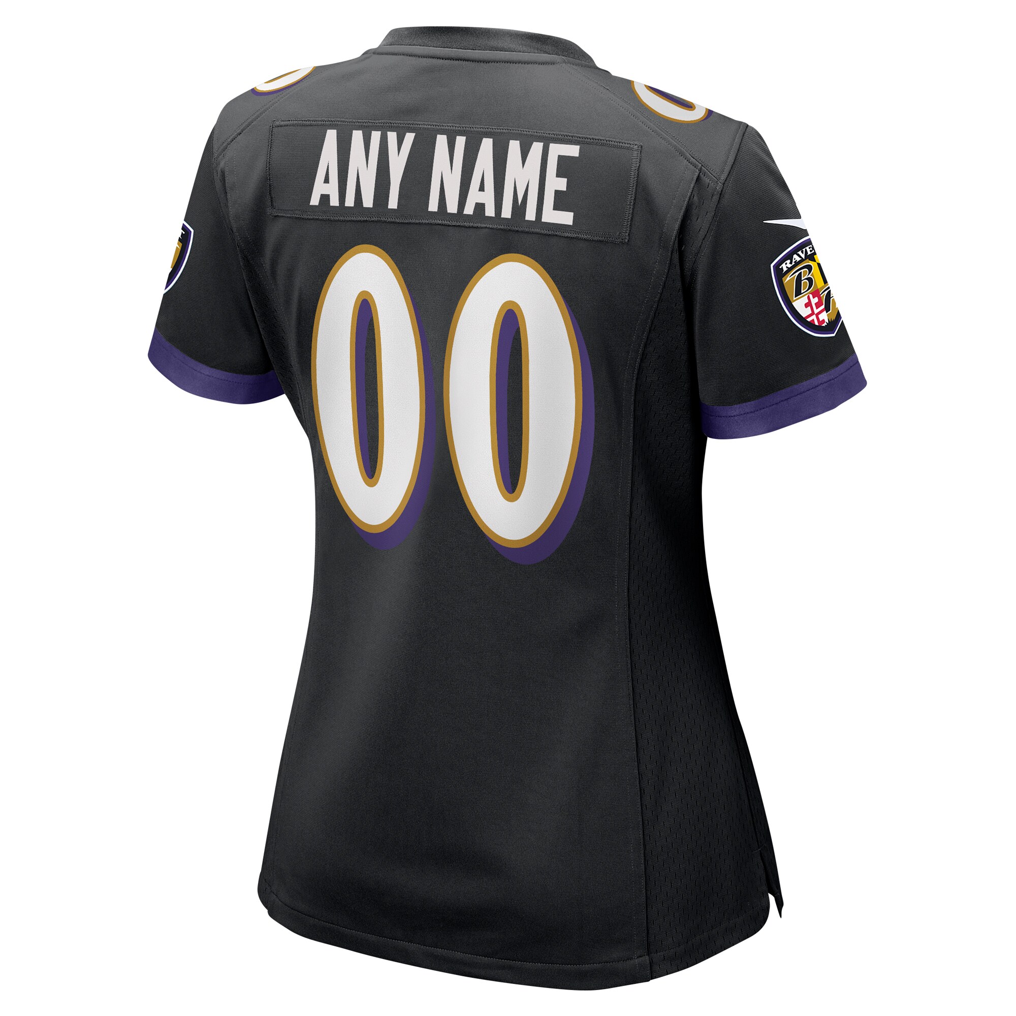 Baltimore Ravens Nike Women’s Alternate Custom Game Jersey – Black Clowdercats