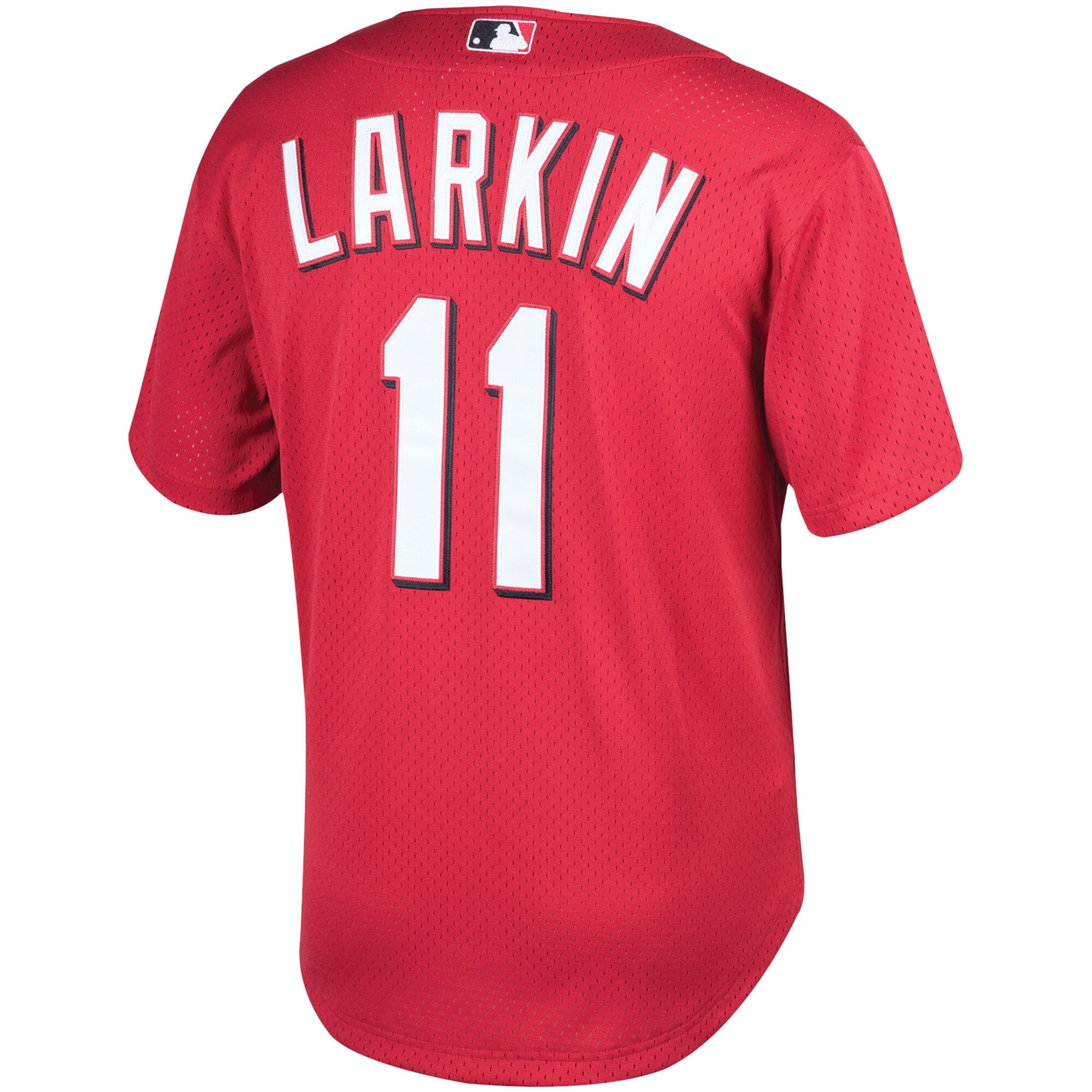 Barry Larkin Cincinnati Reds Mitchell & Ness Throwback Cooperstown Mesh Batting Practice Jersey – Red