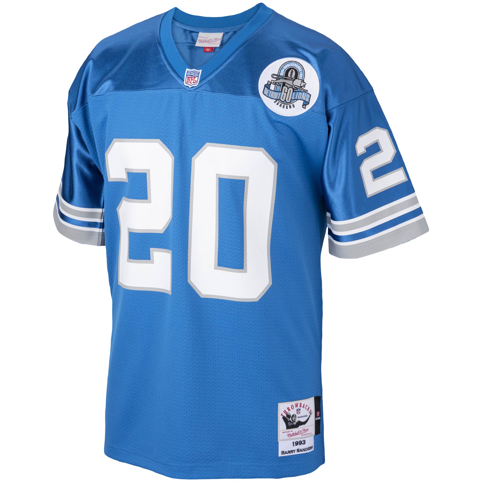 Barry Sanders Detroit Lions 1993 Mitchell & Ness Authentic Throwback Retired Player Jersey – Blue Clowdercats