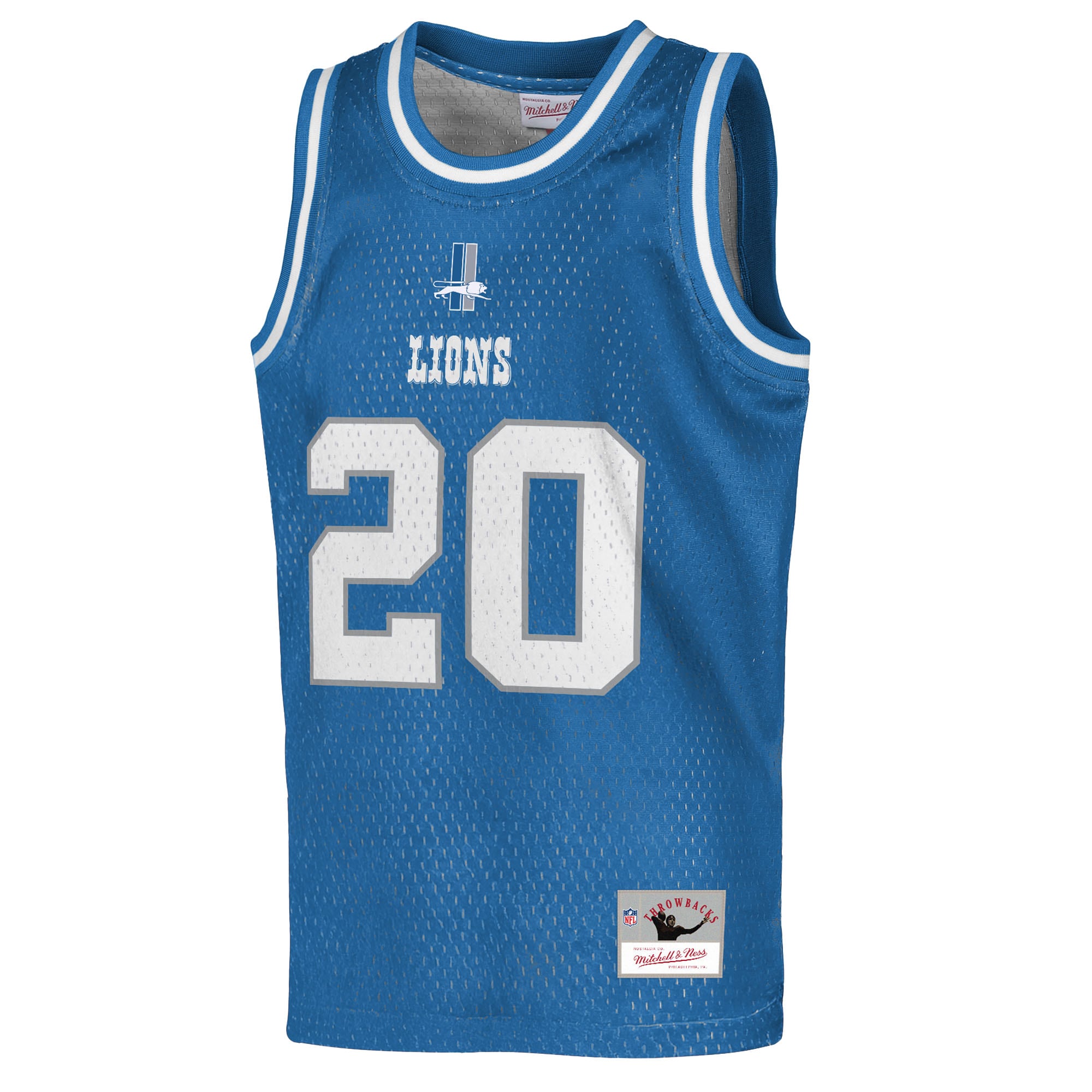 Barry Sanders Detroit Lions Mitchell & Ness Youth Retired Player NFL Basketball Fashion Jersey – Blue Clowdercats