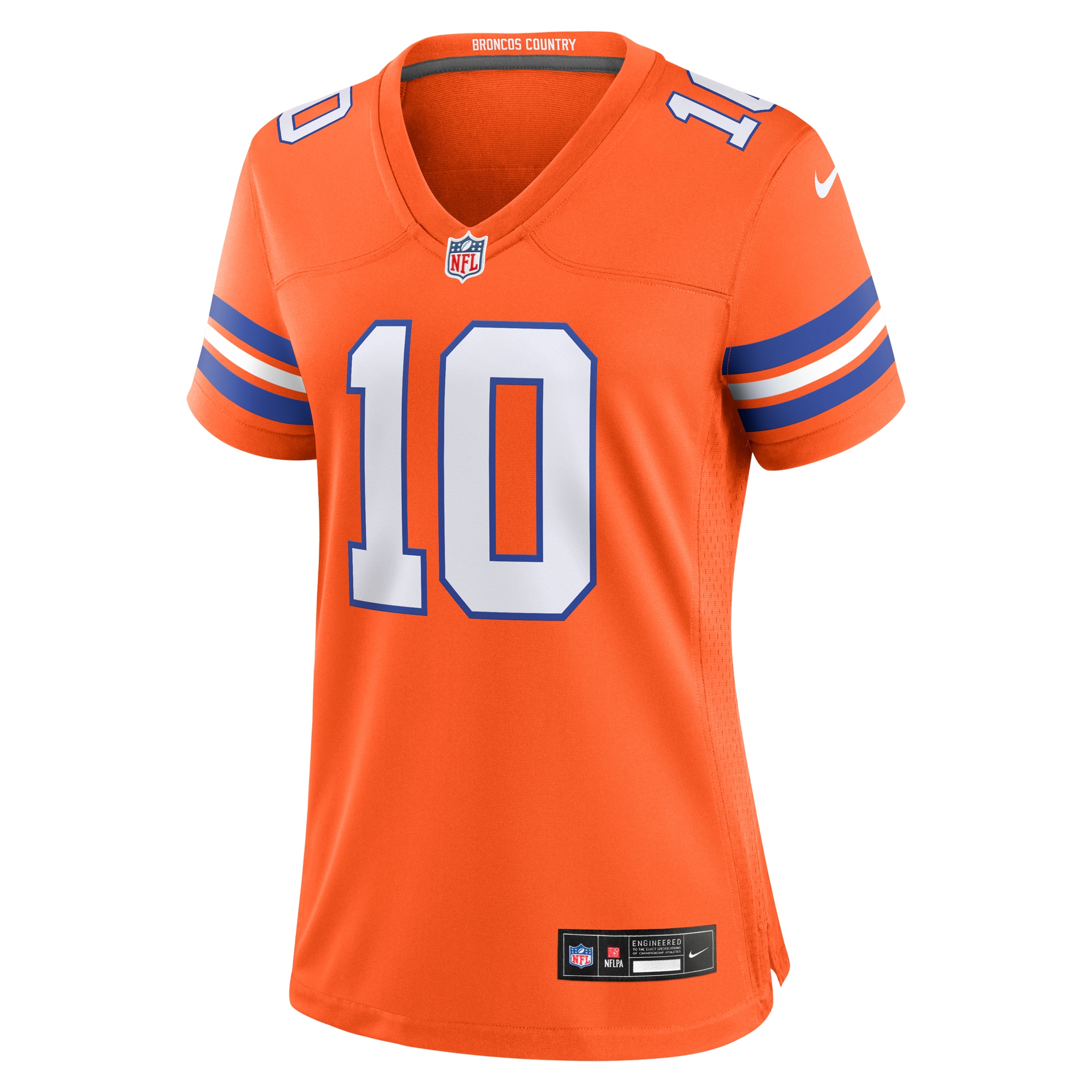 Bo Nix Denver Broncos Nike Women’s Mile High Collection 1977 Throwback Player Game Jersey – Orange Clowdercats