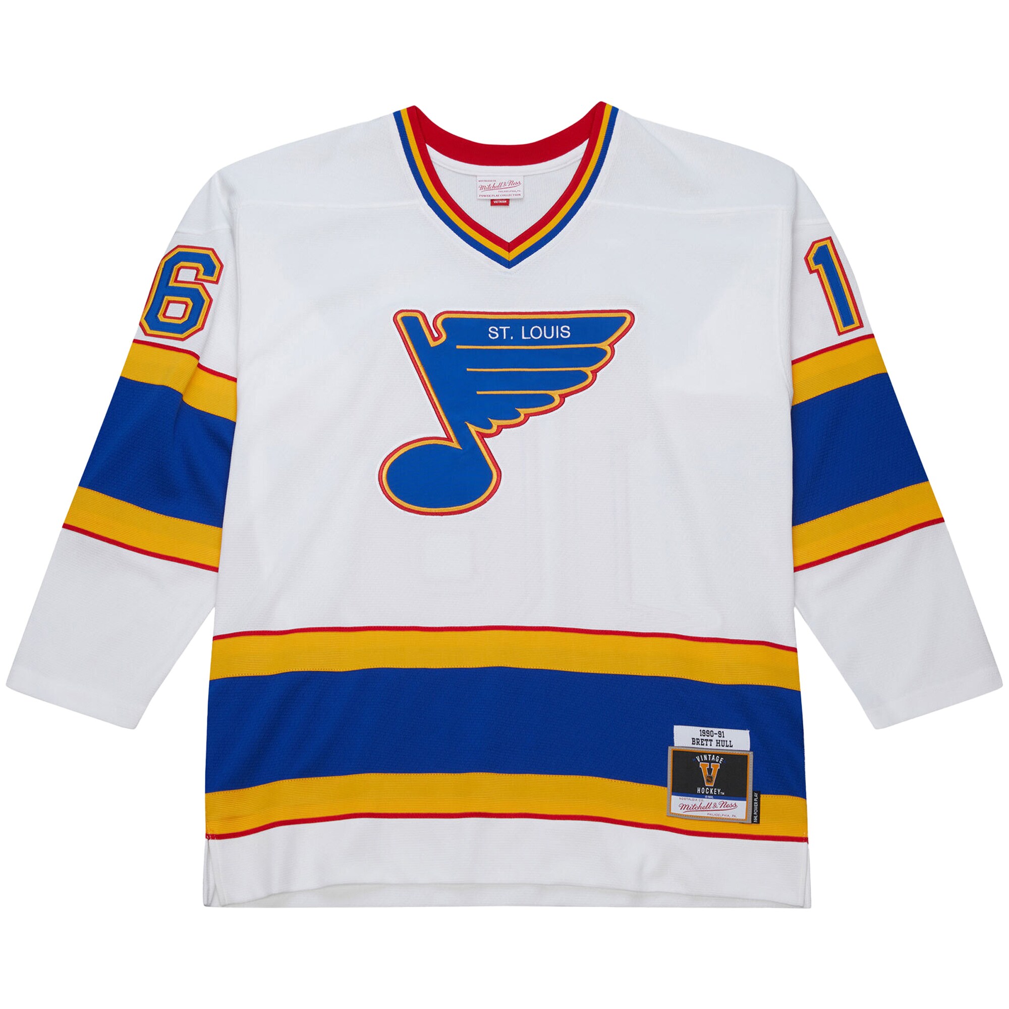 Brett Hull St. Louis Blues Mitchell & Ness 1990-91 Power Play Jersey – White Clowdercats