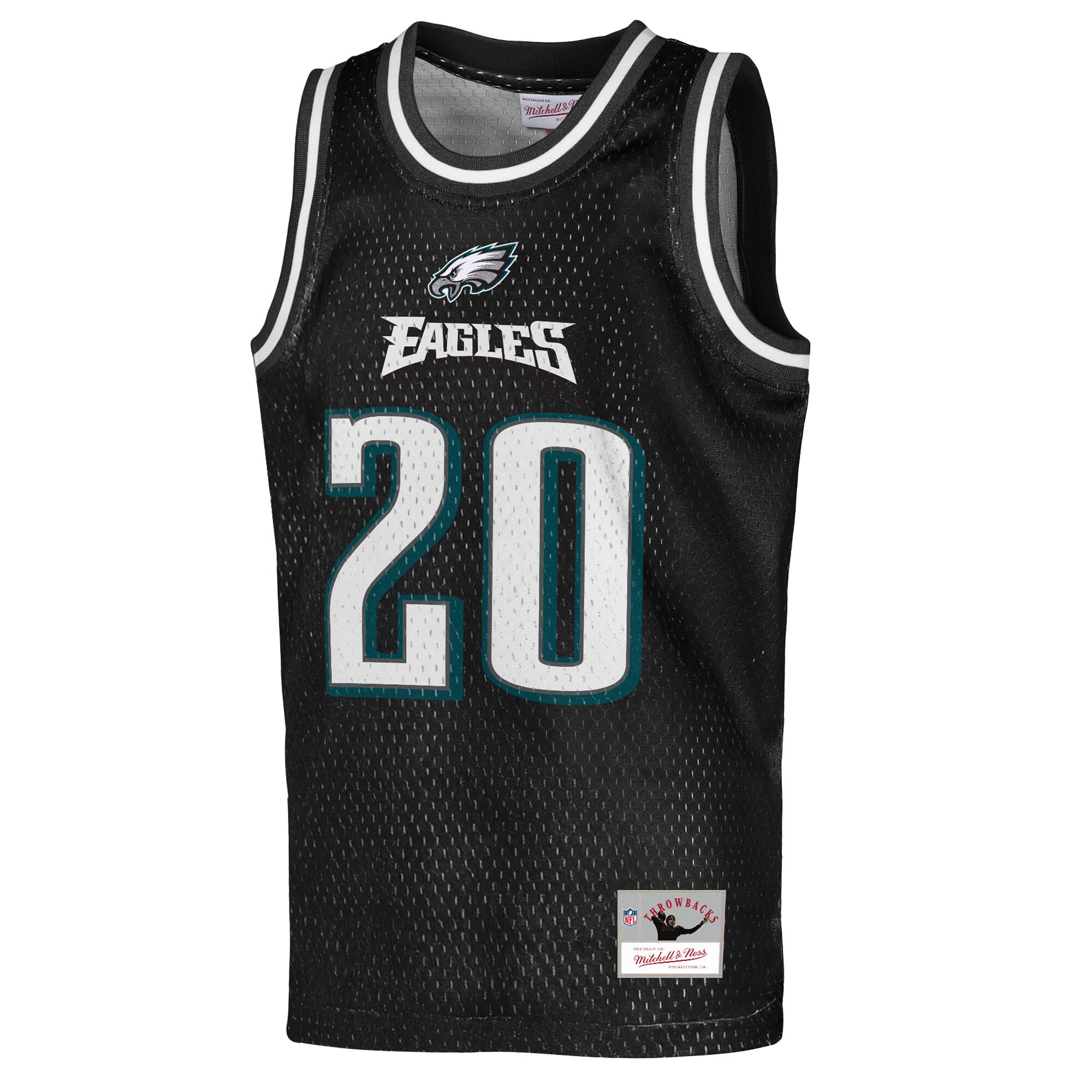 Brian Dawkins Philadelphia Eagles Mitchell & Ness Youth Retired Player NFL Basketball Fashion Jersey – Black Clowdercats