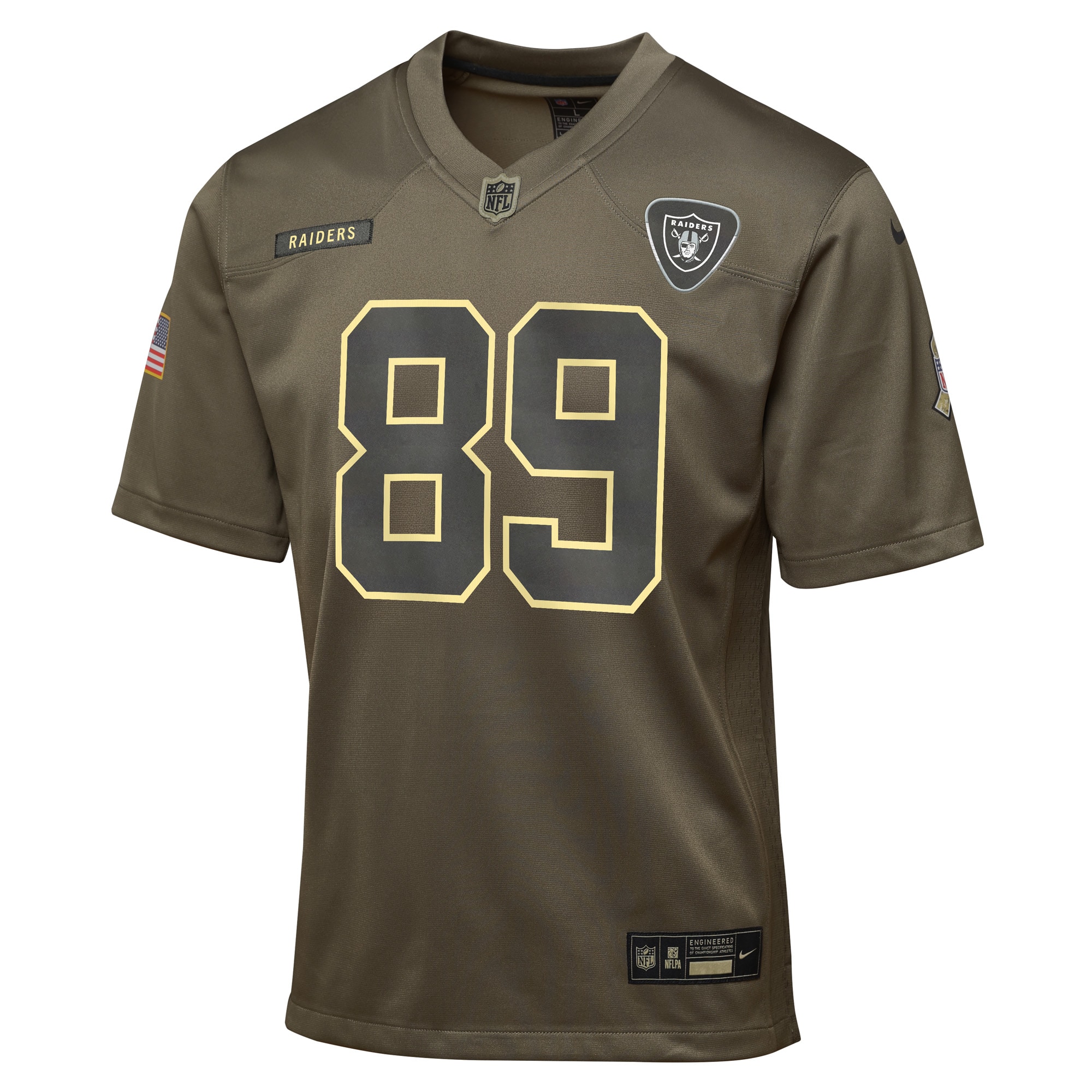 Brock Bowers Las Vegas Raiders Nike Youth 2025 Salute to Service Game Jersey – Olive Clowdercats