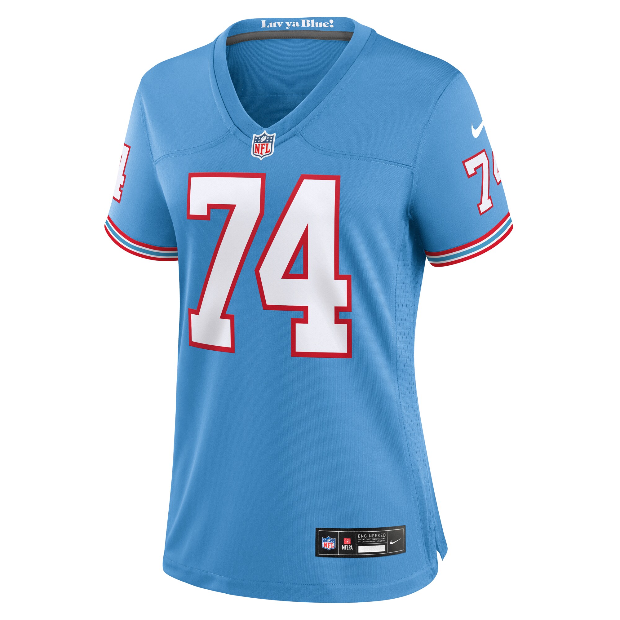 Bruce Matthews Tennessee Titans Nike Women’s Oilers Throwback Retired Player Game Jersey – Light Blue Clowdercats