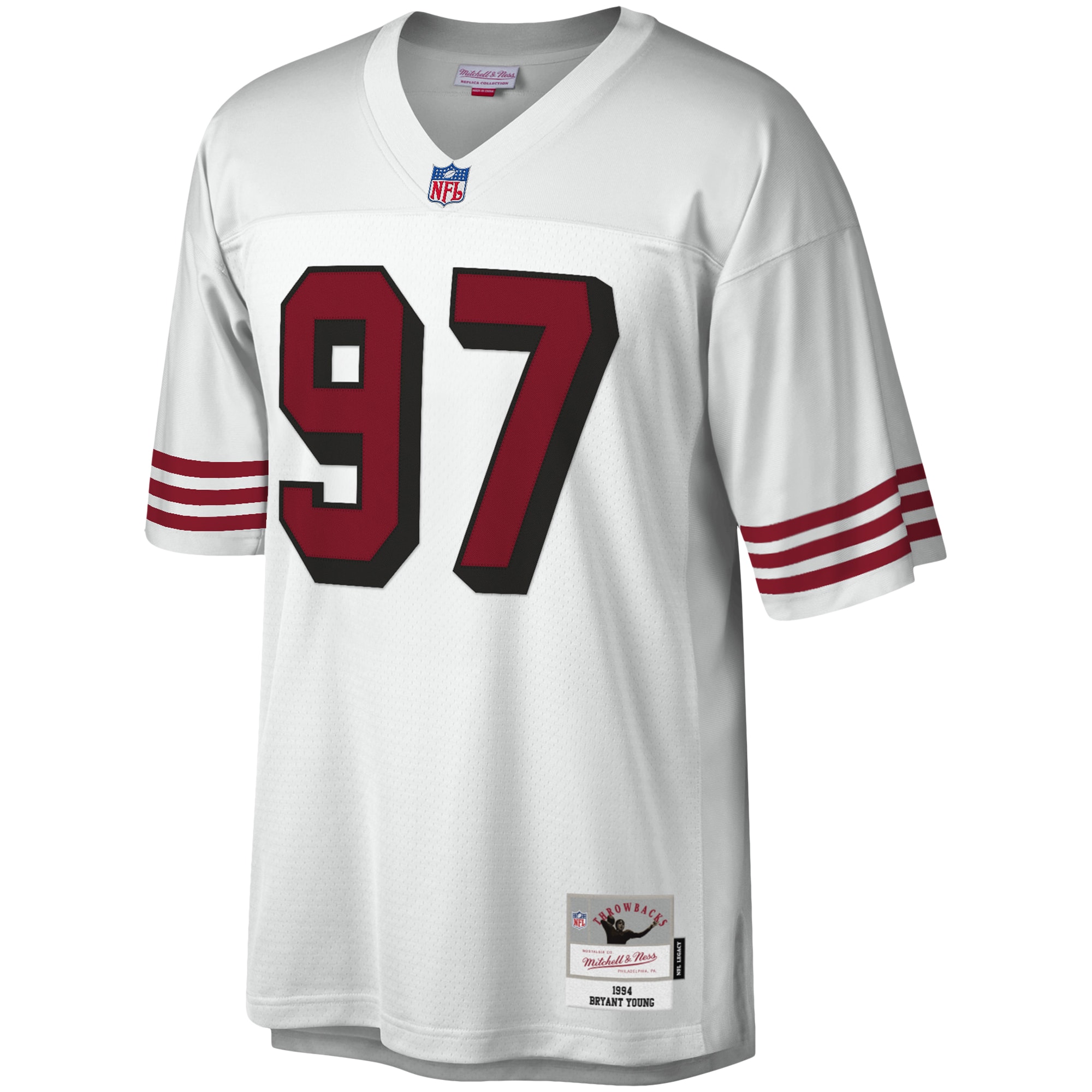 Bryant Young San Francisco 49ers Mitchell & Ness Legacy Replica Jersey – White Clowdercats