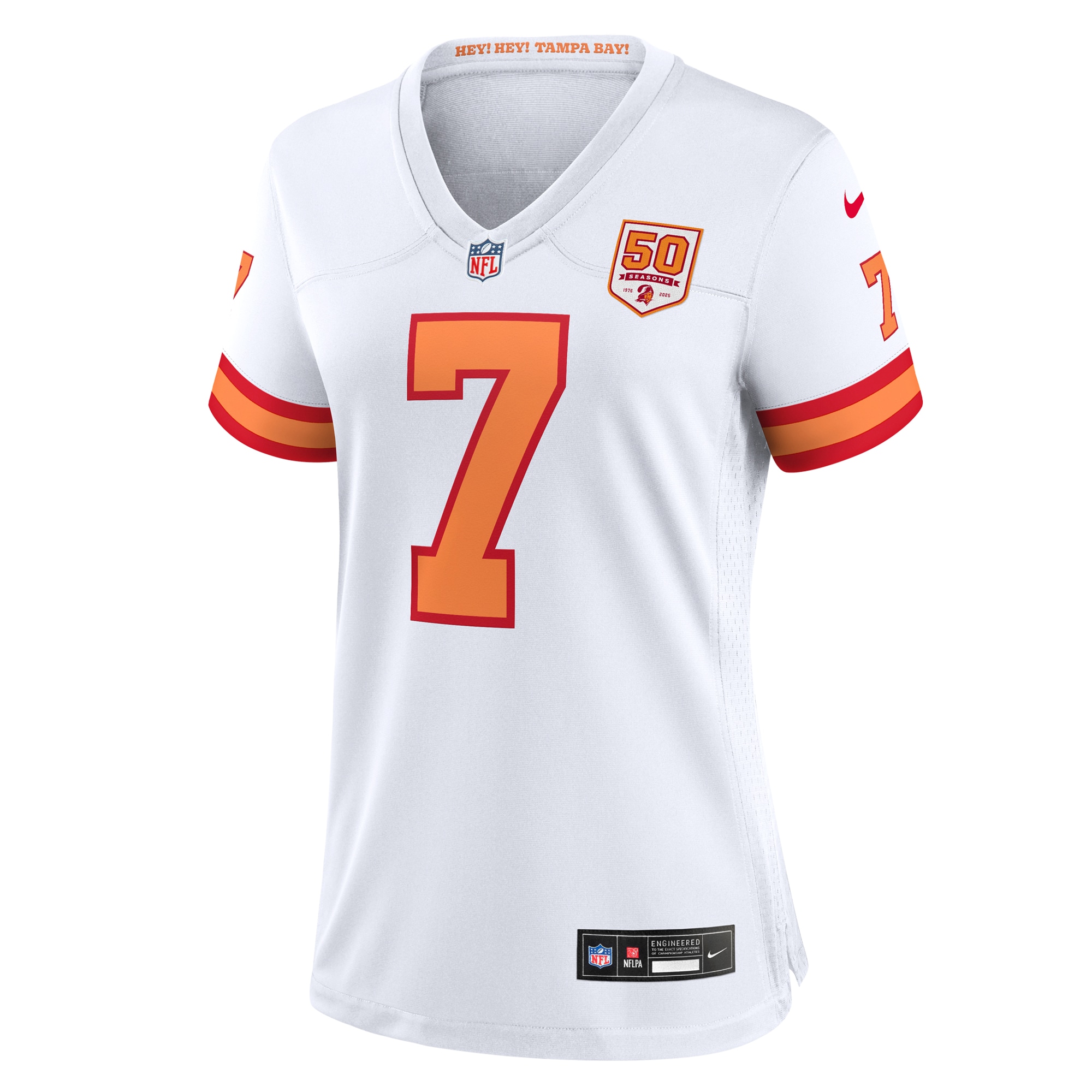 Bucky Irving ’76 Tampa Bay Buccaneers Nike Women’s 50th Season Game Jersey – White Clowdercats