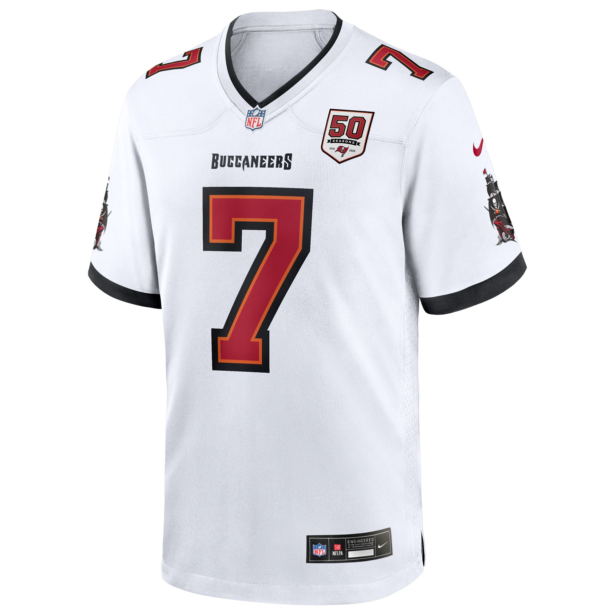 Bucky Irving Tampa Bay Buccaneers Nike 50th Season White Game Jersey – White Clowdercats