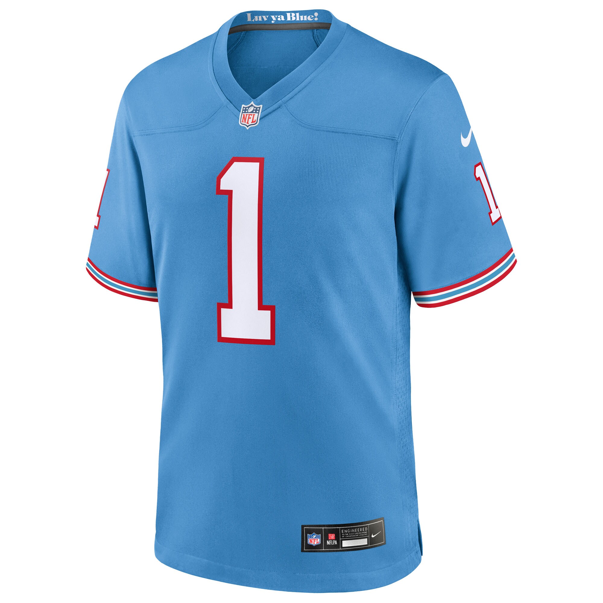Cameron Ward Tennessee Titans Nike 2025 NFL Draft First Round Pick 2nd Alternate Game Jersey – Light Blue Clowdercats
