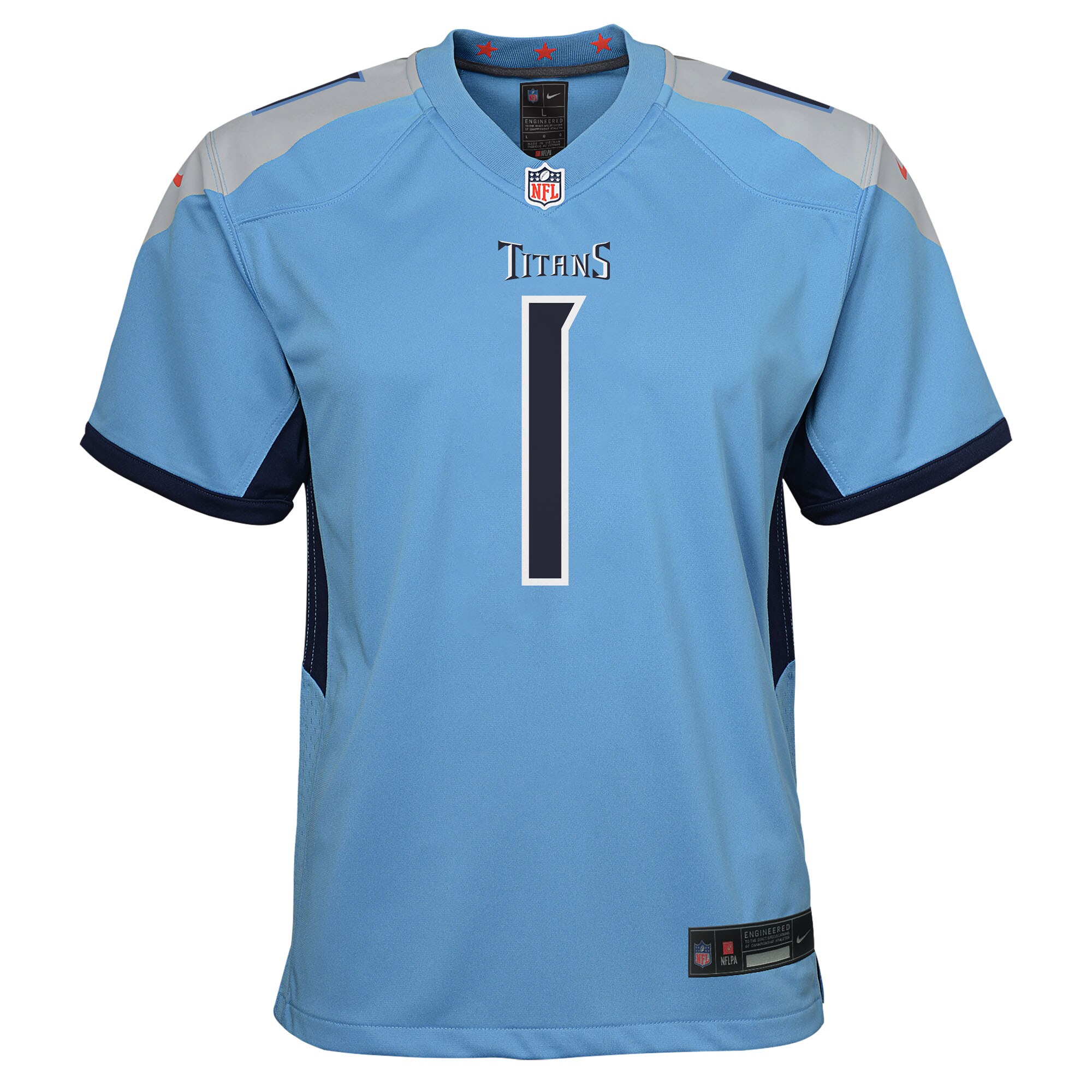 Cameron Ward Tennessee Titans Nike Youth Team Game Jersey – Light Blue Clowdercats