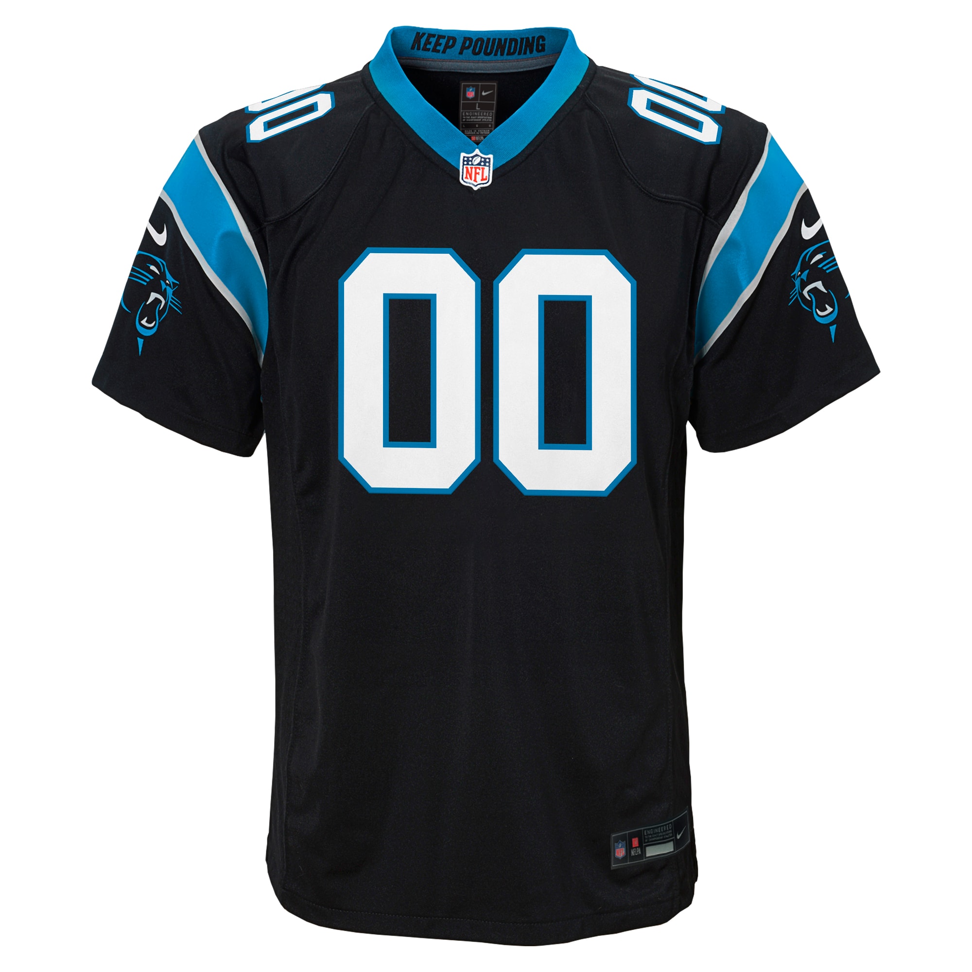 Carolina Panthers Nike Youth Custom Game Jersey – Black Clowdercats
