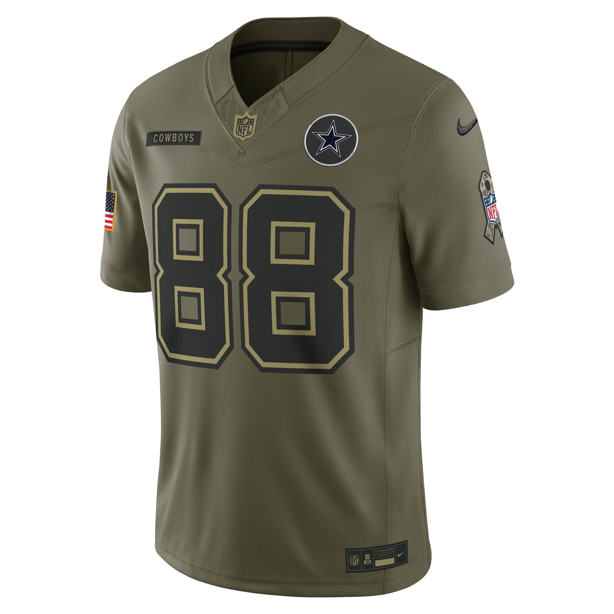 CeeDee Lamb Dallas Cowboys Nike 2025 Salute to Service Limited Jersey – Olive Clowdercats
