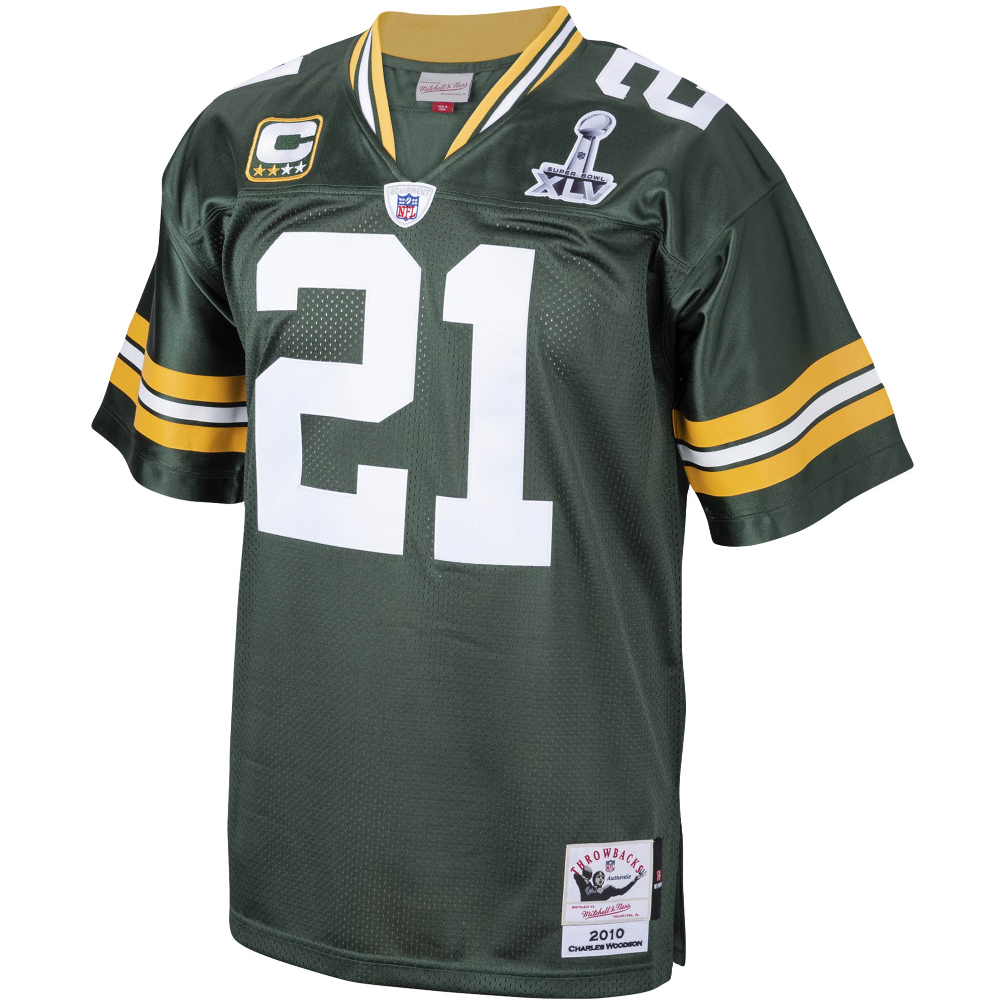 Charles Woodson Green Bay Packers 2010 Mitchell & Ness Authentic Throwback Retired Player Jersey – Green Clowdercats