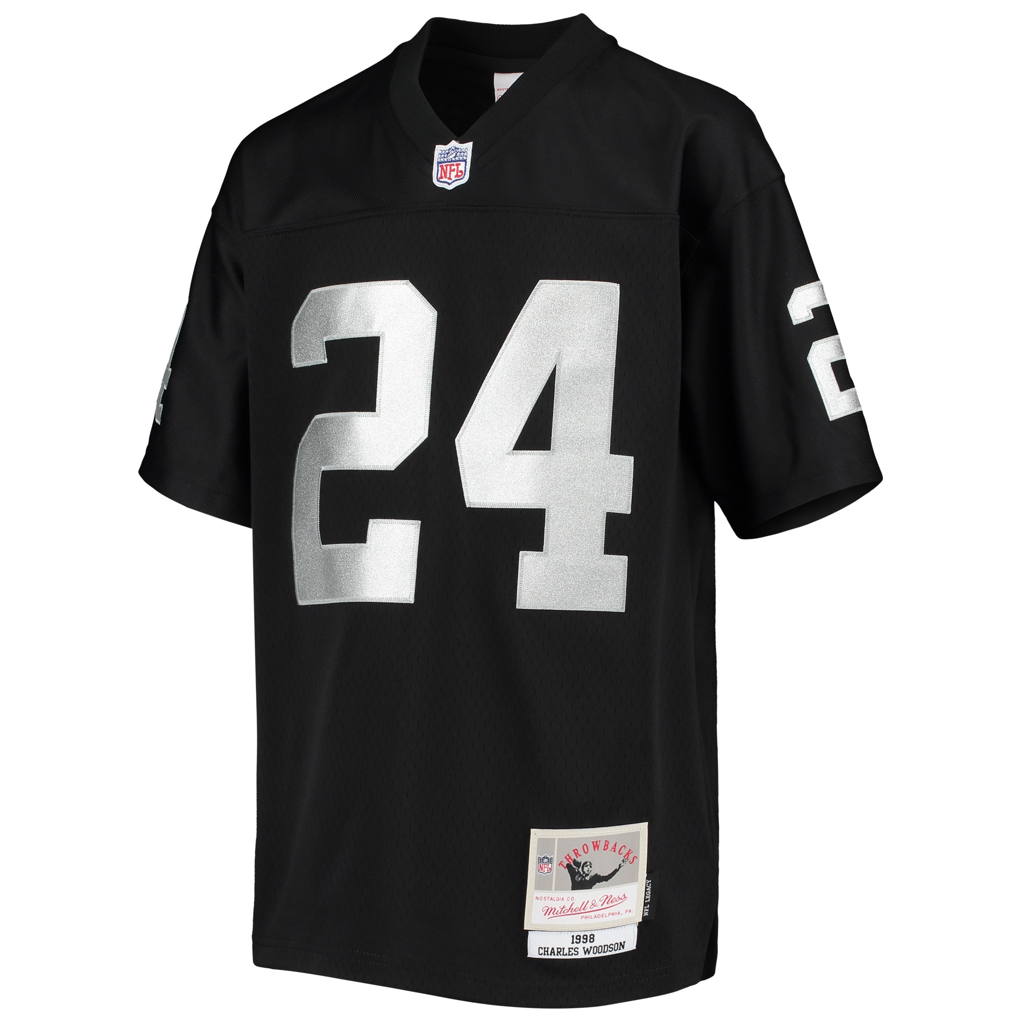 Charles Woodson Las Vegas Raiders Mitchell & Ness Youth 1998 Legacy Retired Player Jersey – Black Clowdercats