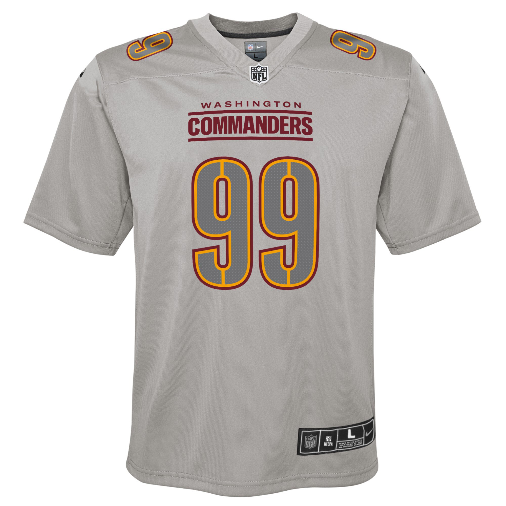 Chase Young Washington Commanders Nike Youth Atmosphere Fashion Game Jersey – Gray Clowdercats