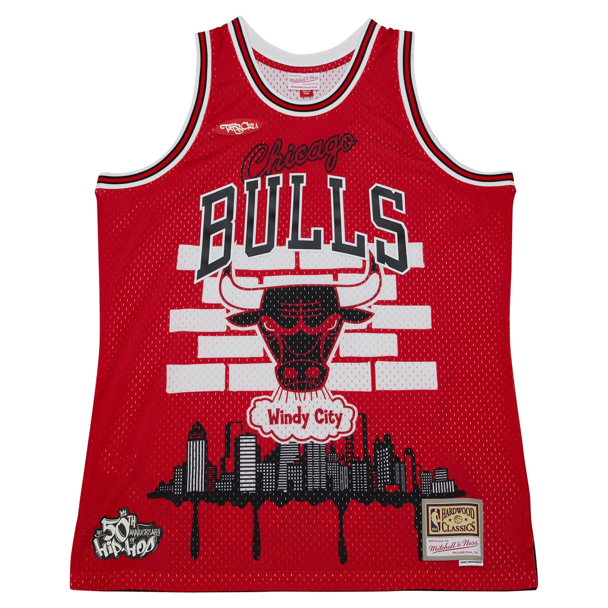 Chicago Bulls Mitchell & Ness x Tats Cru Hardwood Classics Fashion Jersey – Red Clowdercats