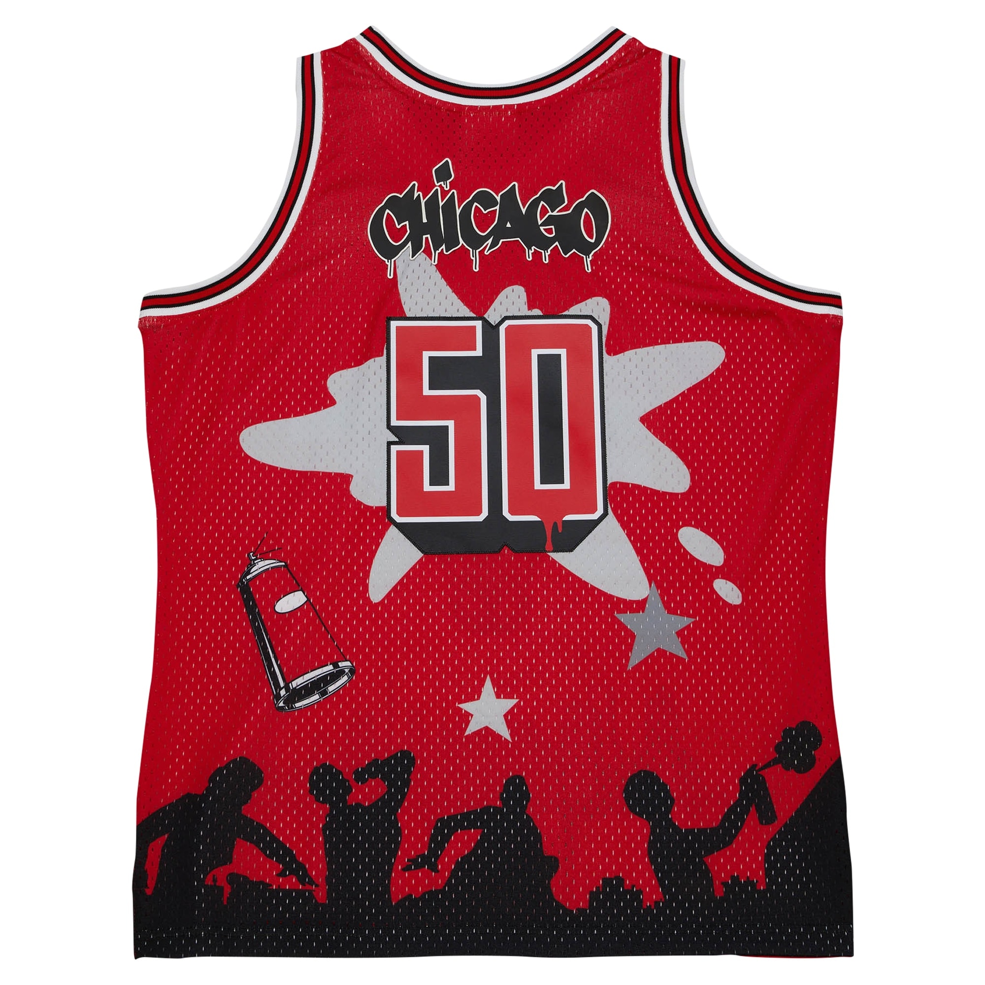 Chicago Bulls Mitchell & Ness x Tats Cru Hardwood Classics Fashion Jersey – Red Clowdercats