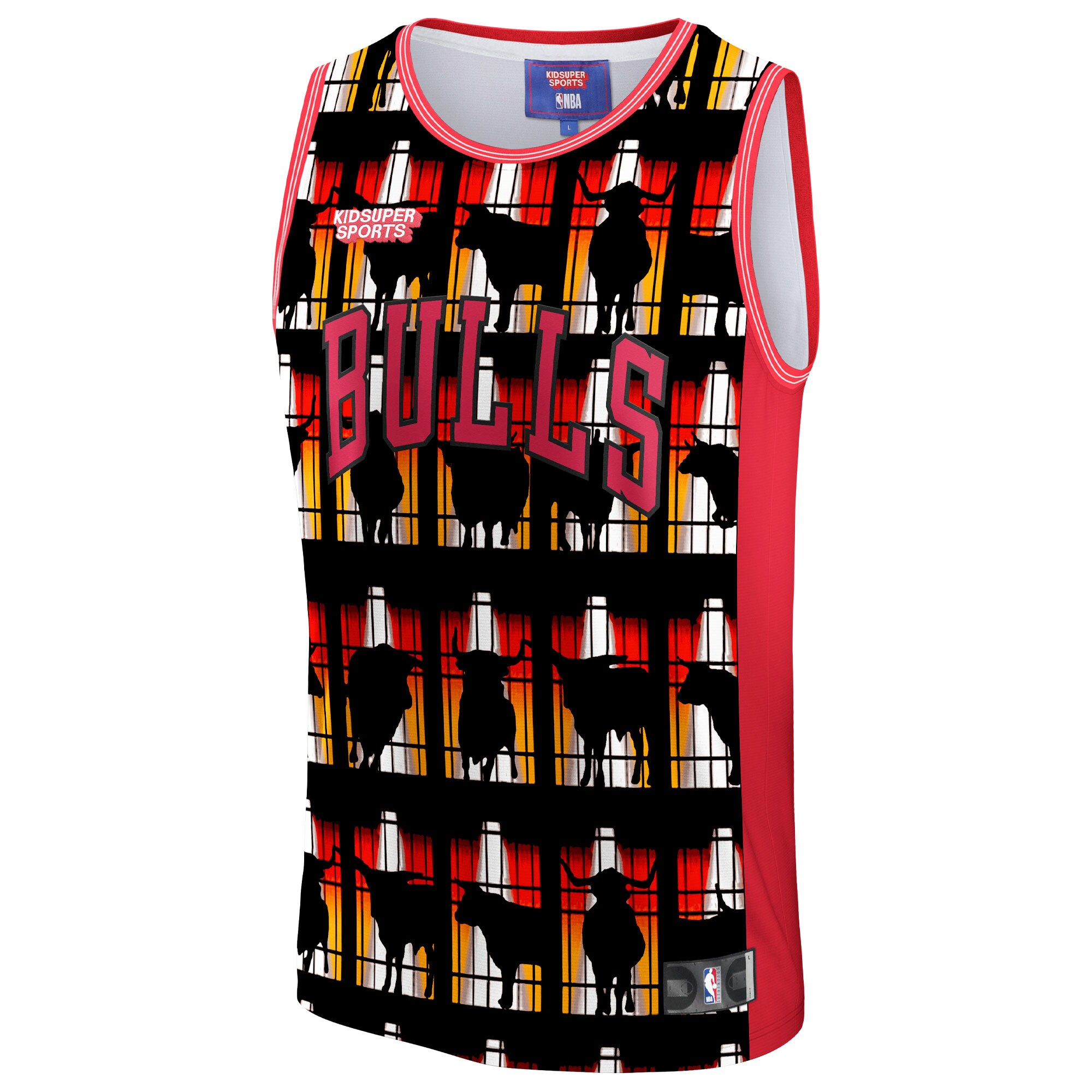 Chicago Bulls NBA & KidSuper Studios by Fanatics Unisex Hometown Jersey – Red Clowdercats