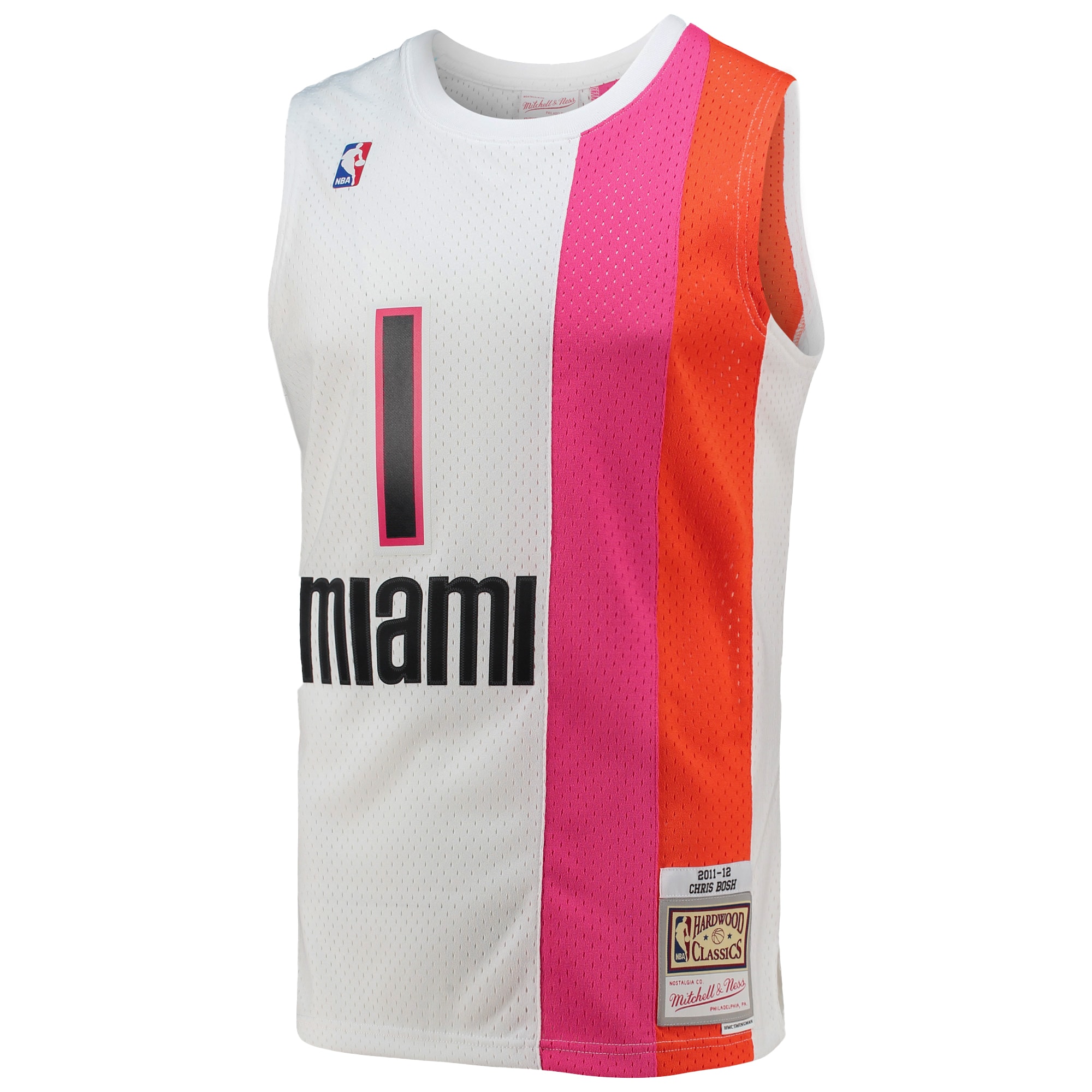 Chris Bosh Miami Heat Mitchell & Ness 2011/12 Hardwood Classics Swingman Jersey – White Clowdercats