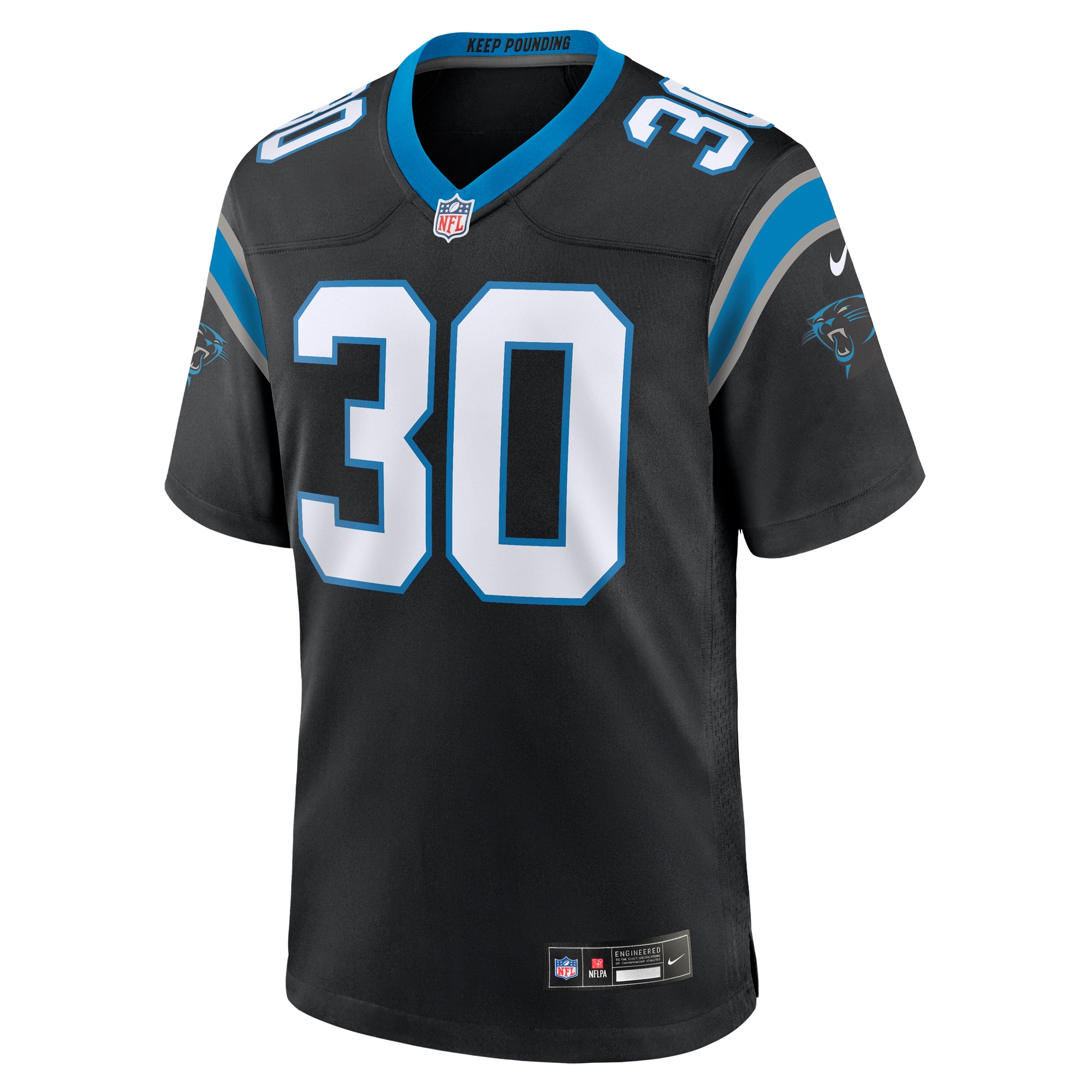 Chuba Hubbard Carolina Panthers Nike Team Game Jersey – Black Clowdercats
