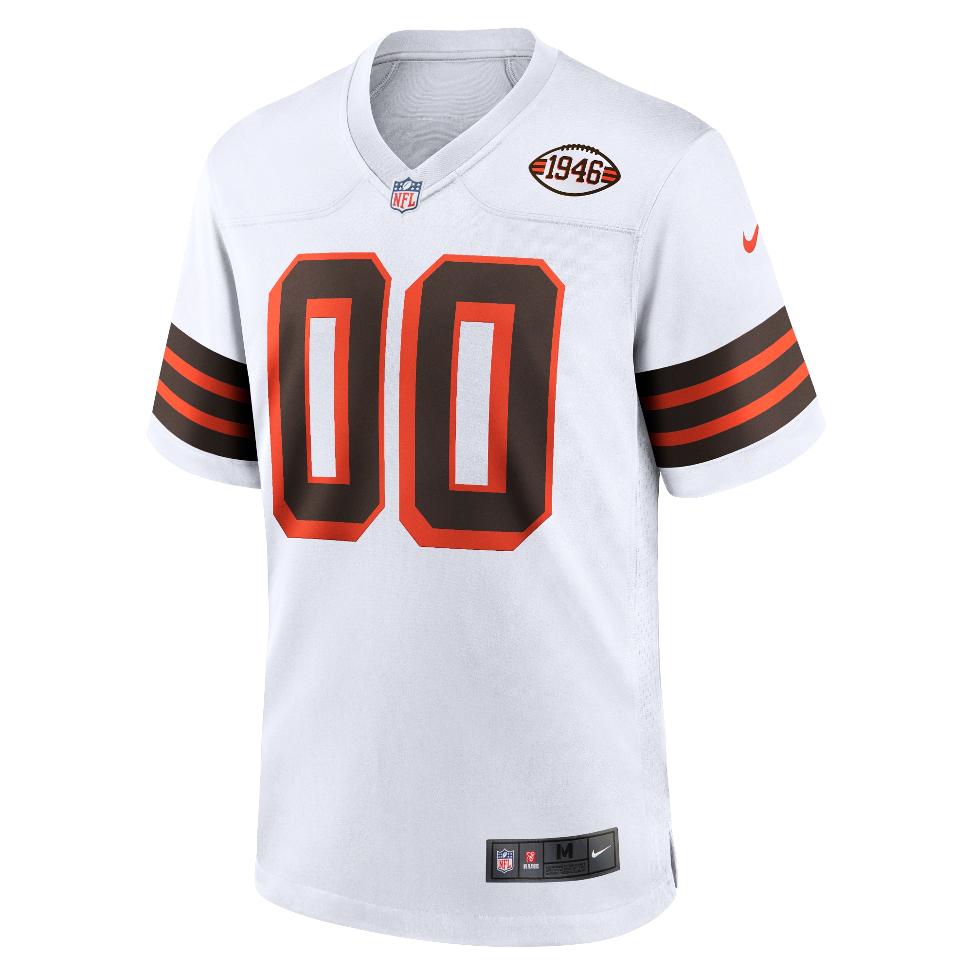 Cleveland Browns Nike 1946 Collection Alternate Custom Jersey – White Clowdercats