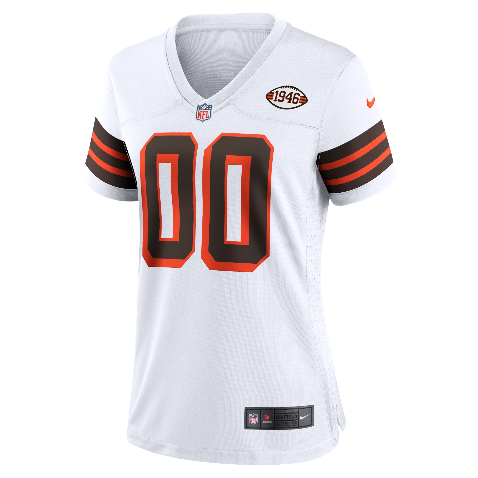 Cleveland Browns Nike Women’s 1946 Collection Alternate Custom Jersey – White Clowdercats
