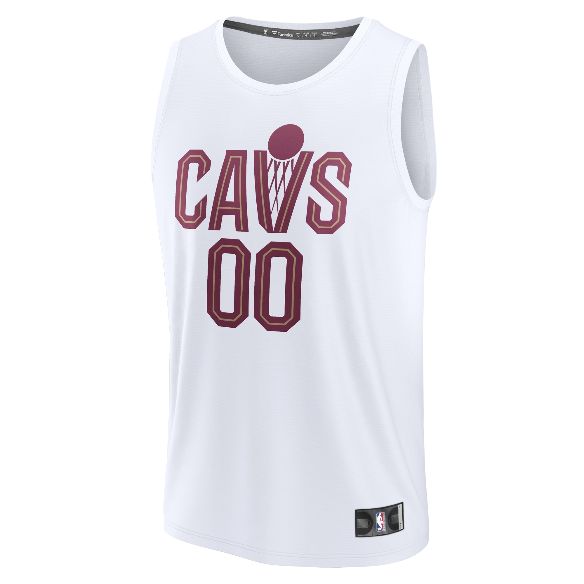 Cleveland Cavaliers Fanatics Youth Fast Break Replica Custom Jersey – Association Edition – White Clowdercats