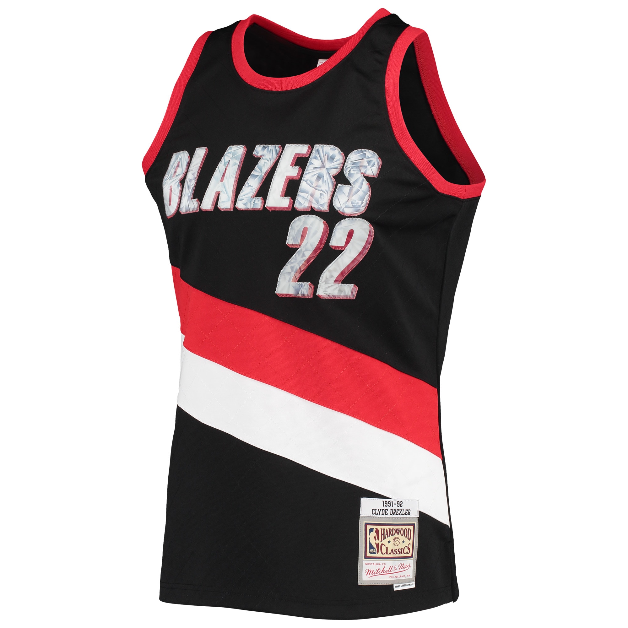Clyde Drexler Portland Trail Blazers Mitchell & Ness 1991/92 Hardwood Classics NBA 75th Anniversary Diamond Swingman Jersey – Black Clowdercats