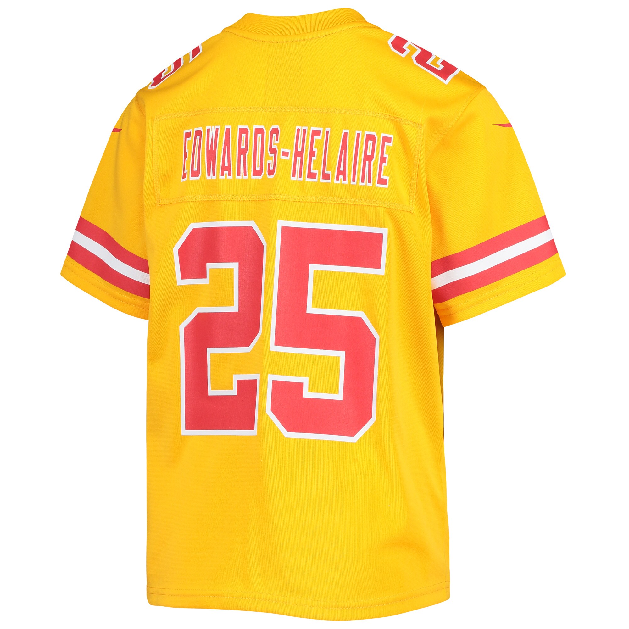 Clyde Edwards-Helaire Kansas City Chiefs Nike Youth Inverted Team Game Jersey – Gold Clowdercats