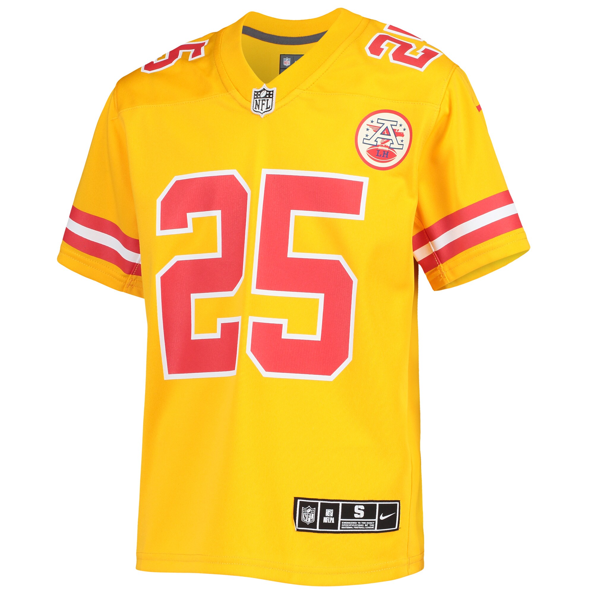 Clyde Edwards-Helaire Kansas City Chiefs Nike Youth Inverted Team Game Jersey – Gold Clowdercats