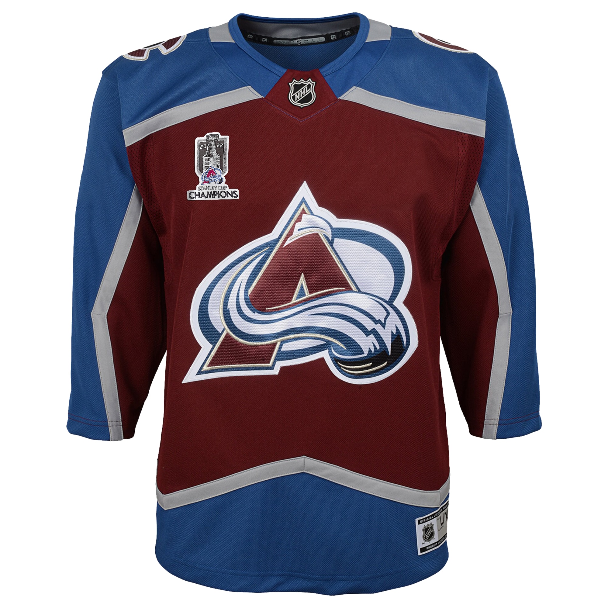Colorado Avalanche Youth Home 2022 Stanley Cup Champions Premier Jersey – Burgundy Clowdercats