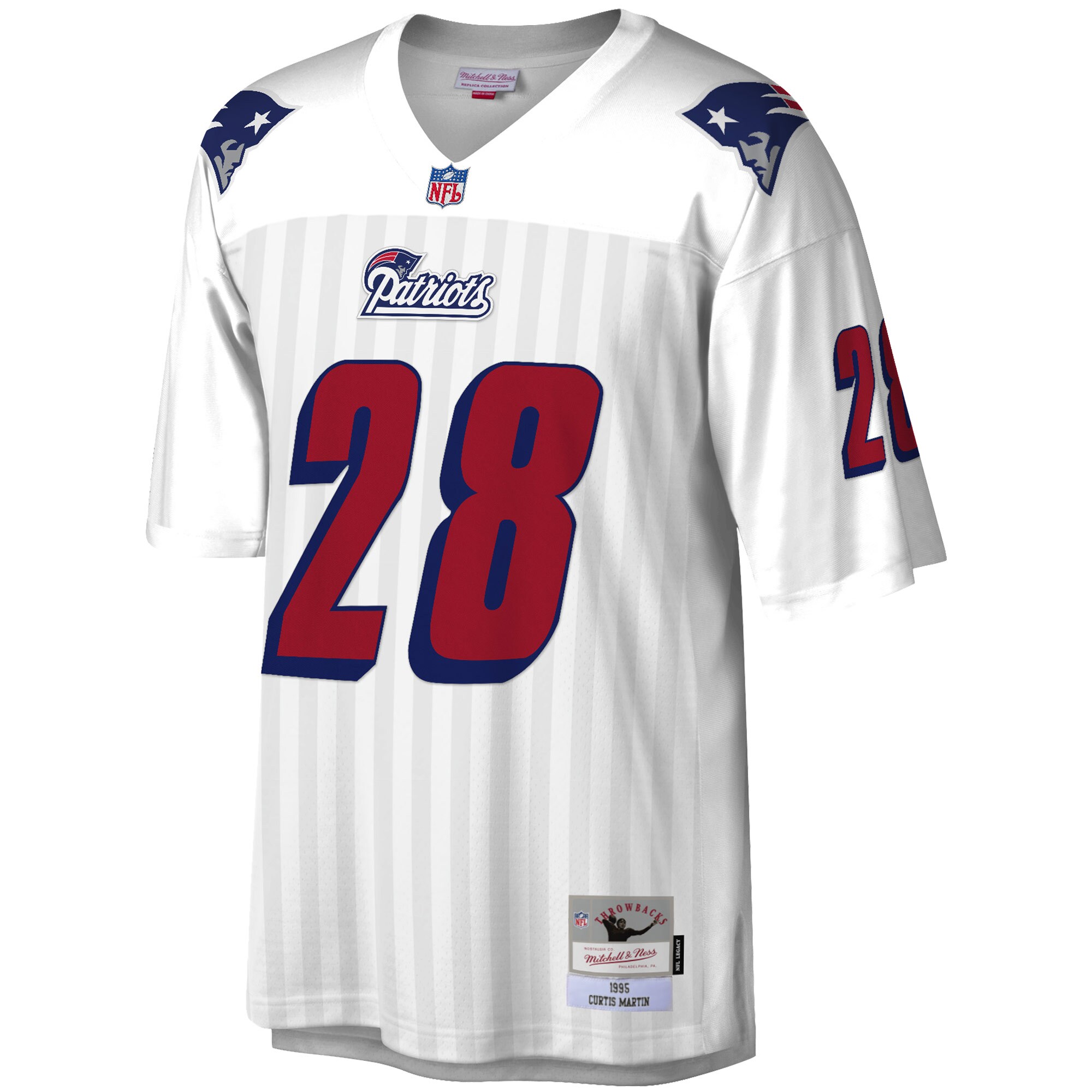 Curtis Martin New England Patriots Mitchell & Ness Legacy Replica Jersey – White Clowdercats
