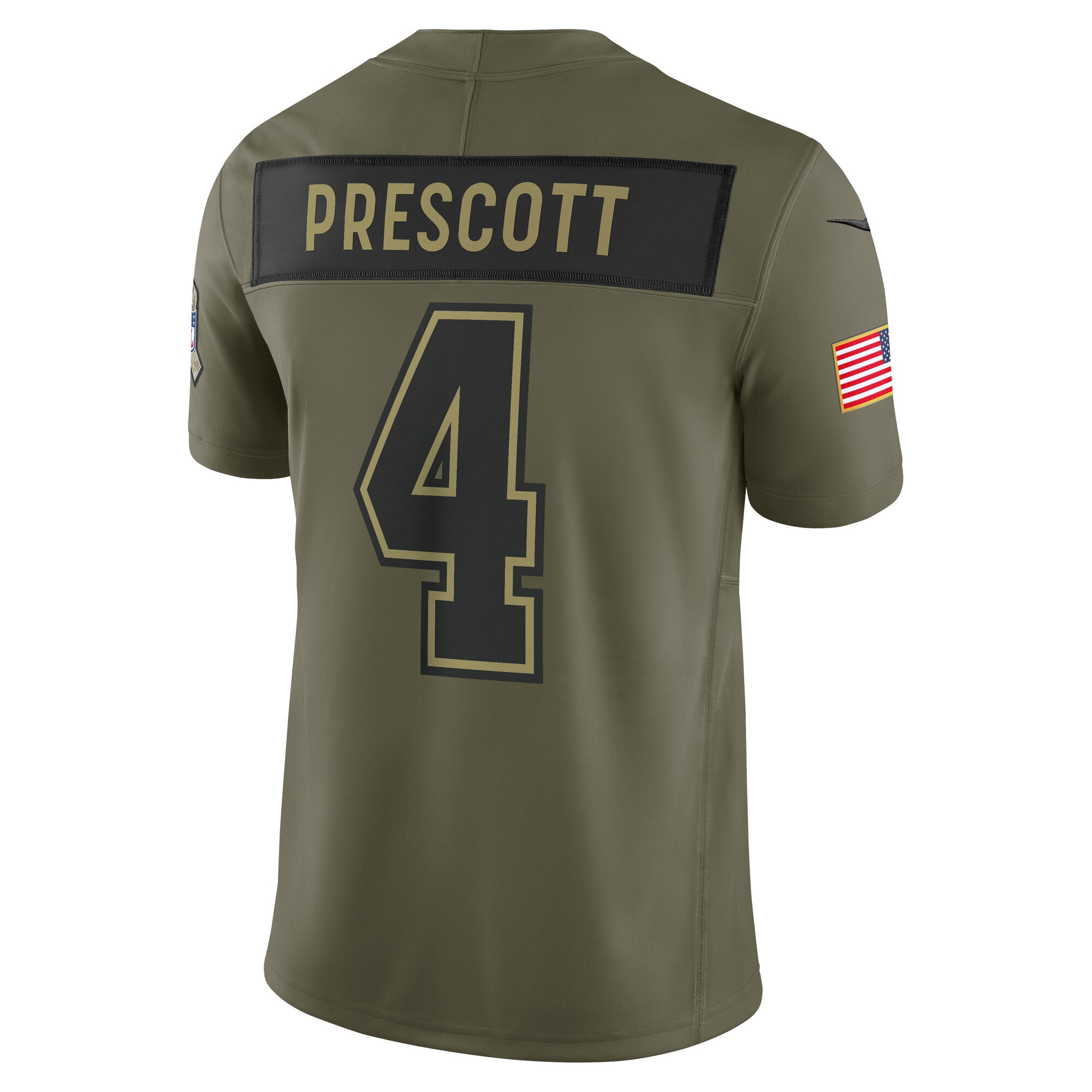 Dak Prescott Dallas Cowboys Nike 2025 Salute to Service Limited Jersey – Olive Clowdercats