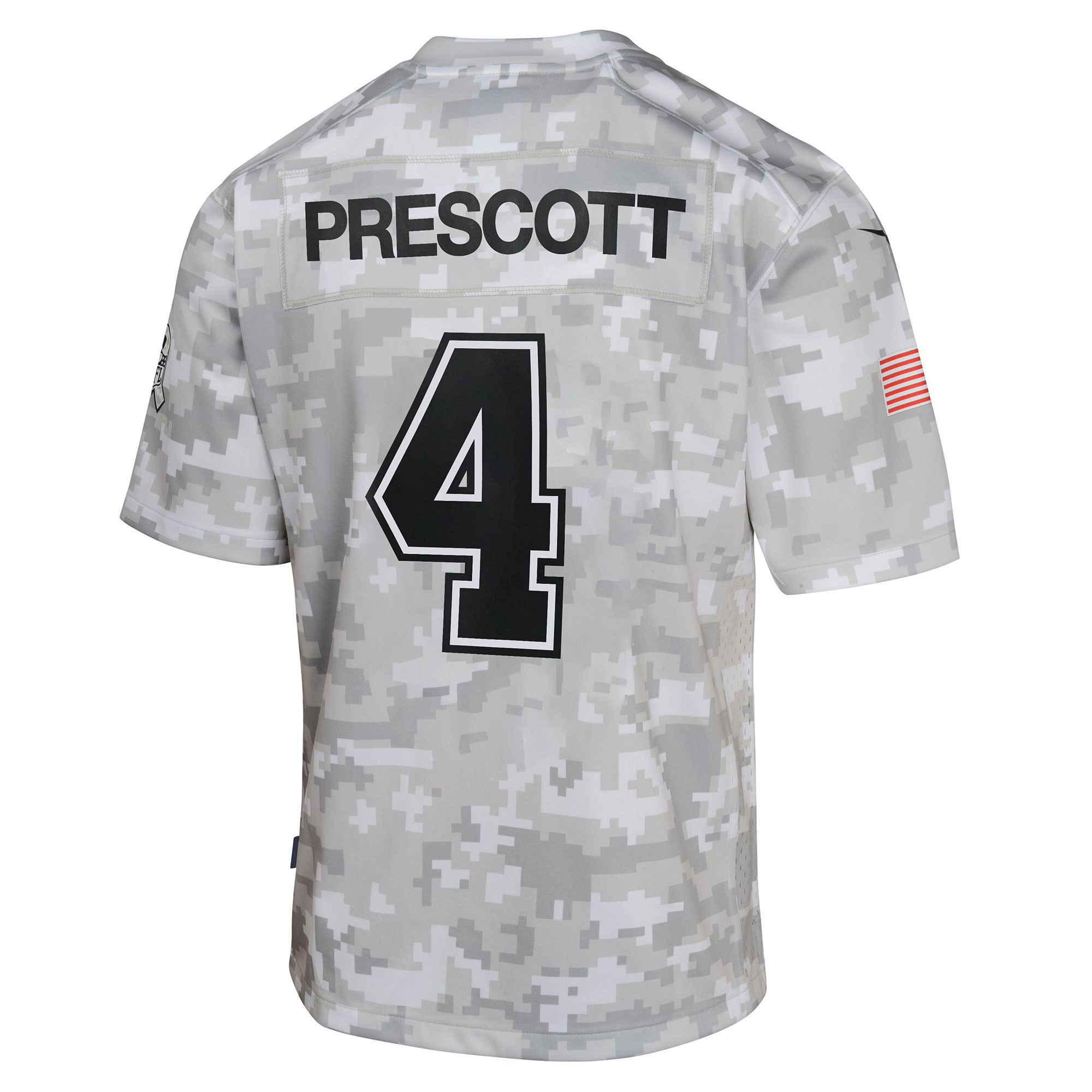 Dak Prescott Dallas Cowboys Nike Youth 2024 Salute to Service Game Jersey – Arctic Camo Clowdercats