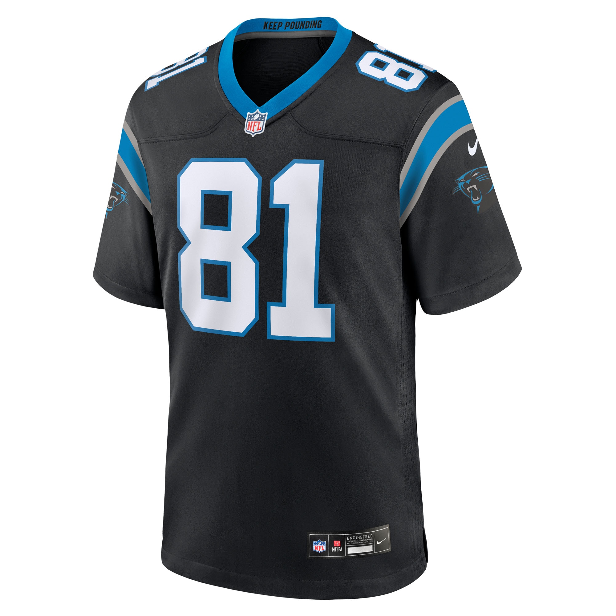 Dalevon Campbell Carolina Panthers Nike Team Game Jersey – Black Clowdercats