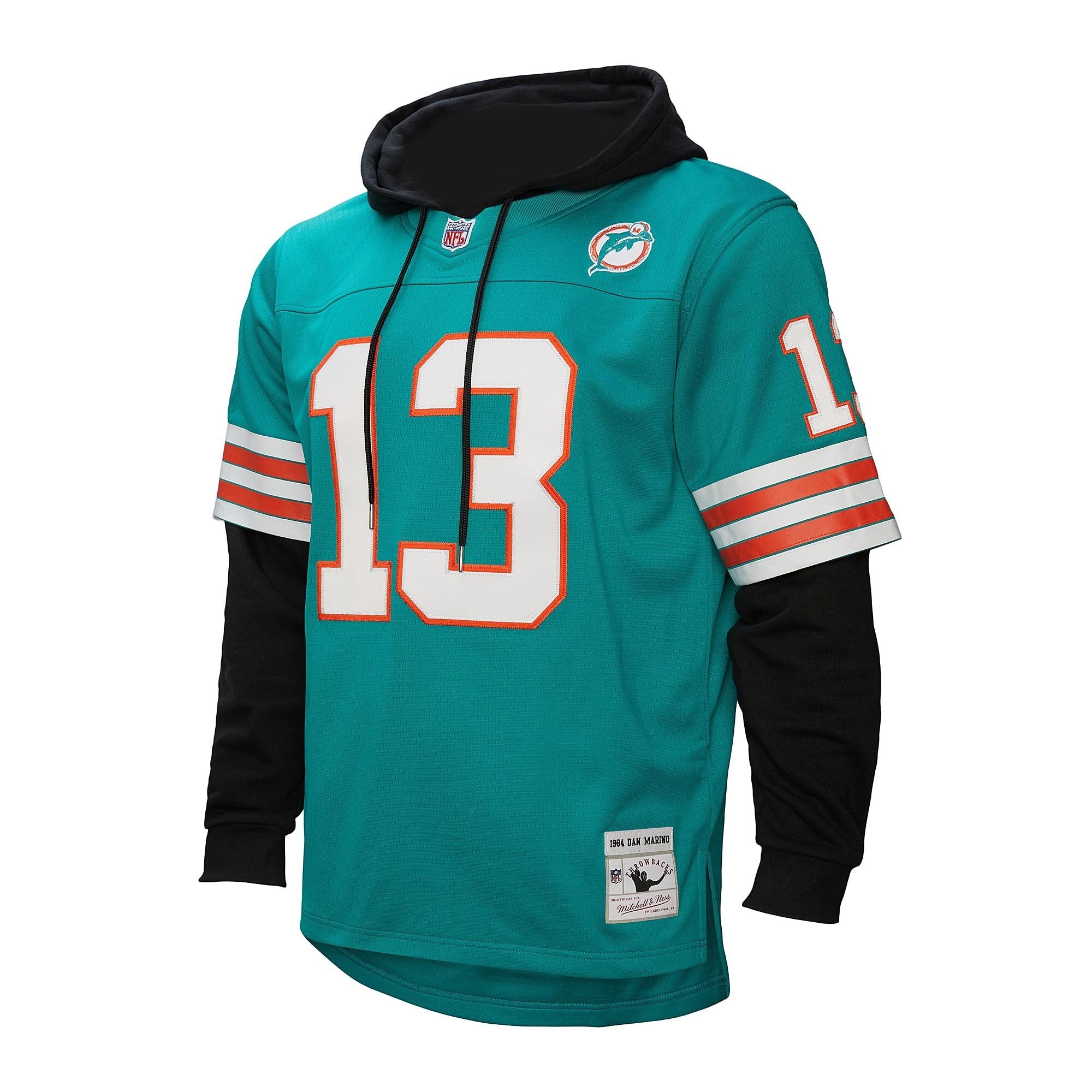 Dan Marino Miami Dolphins Mitchell & Ness Player Name & Number Hoodie Legacy Jersey – Aqua Clowdercats