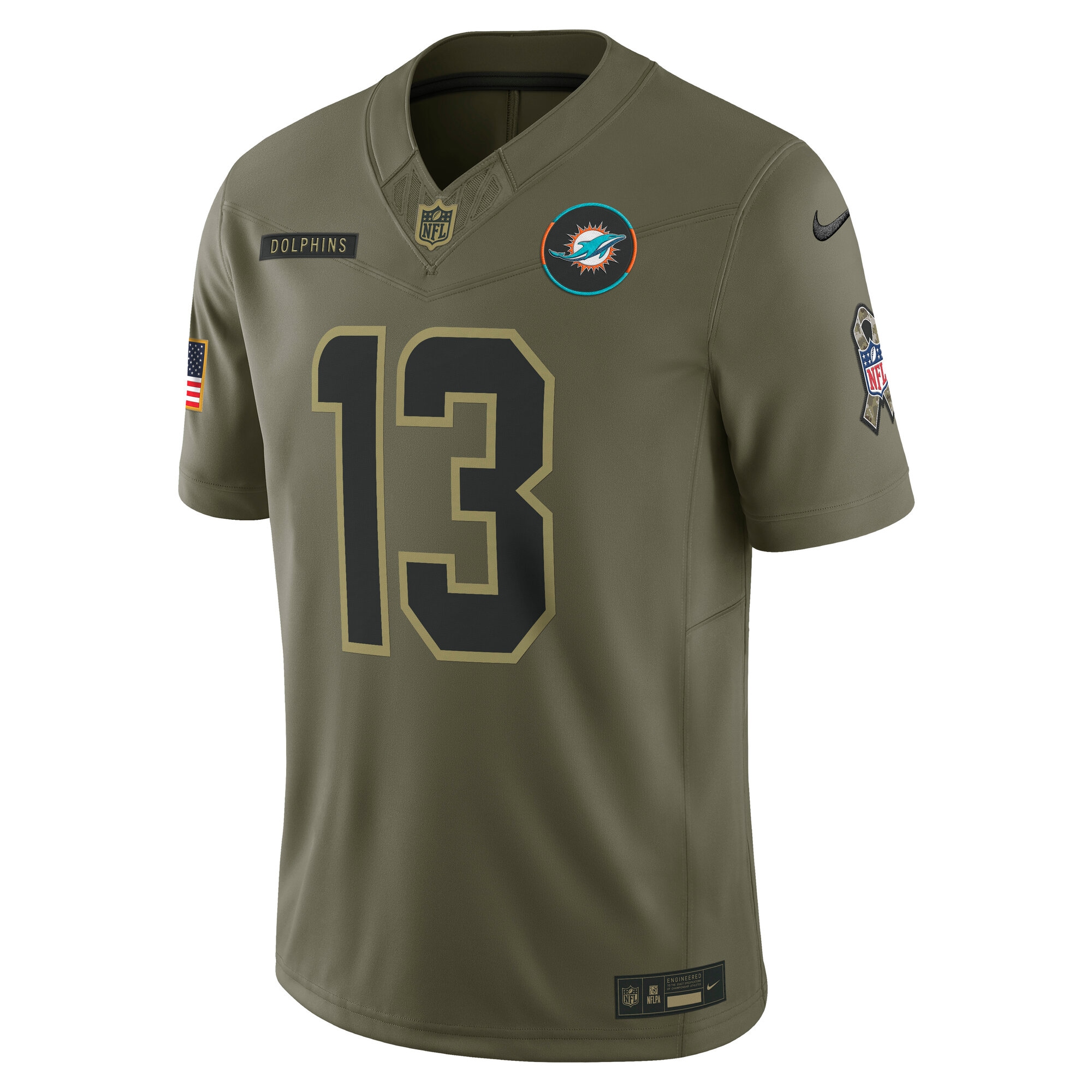 Dan Marino Miami Dolphins Nike 2025 Salute to Service Retired Limited Jersey – Olive Clowdercats