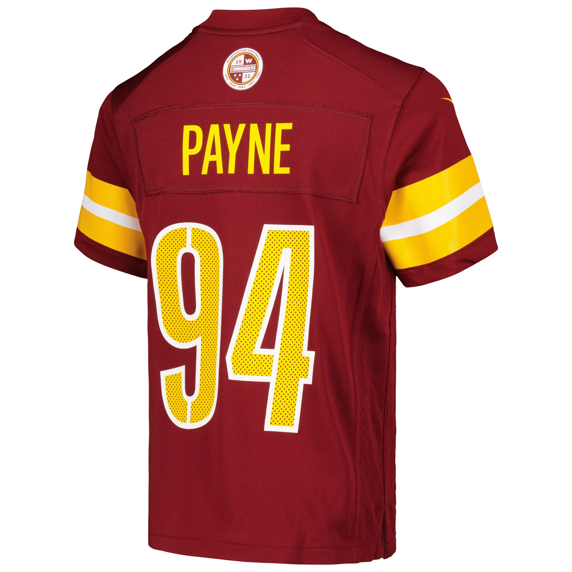 Daron Payne Washington Commanders Nike Youth Game Jersey – Burgundy Clowdercats